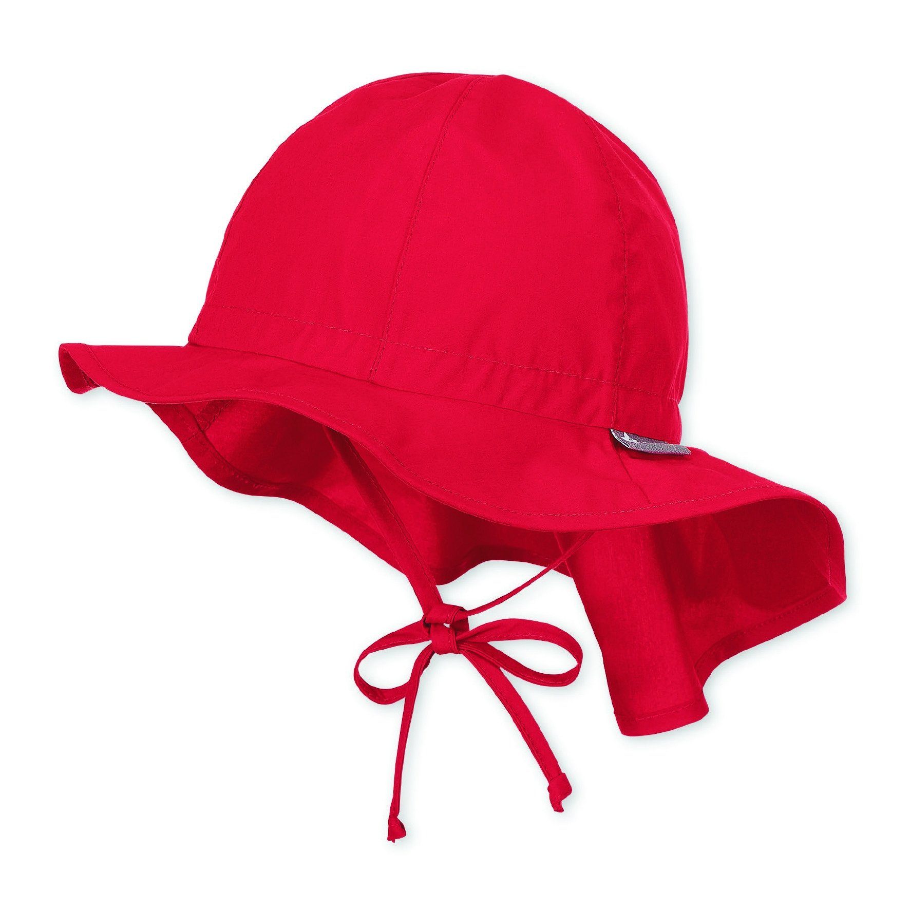 Sterntaler® Schirmmütze Flapper (1-St., Sommerhut mit UV-Popeline koralle Sommer) Mütze Größenregulierungsband den für aus und Sonnenschutz Nackenschutz idealer