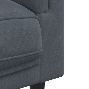 vidaXL Sofa 3-tlg. Sofagarnitur mit Kissen Dunkelgrau Samt