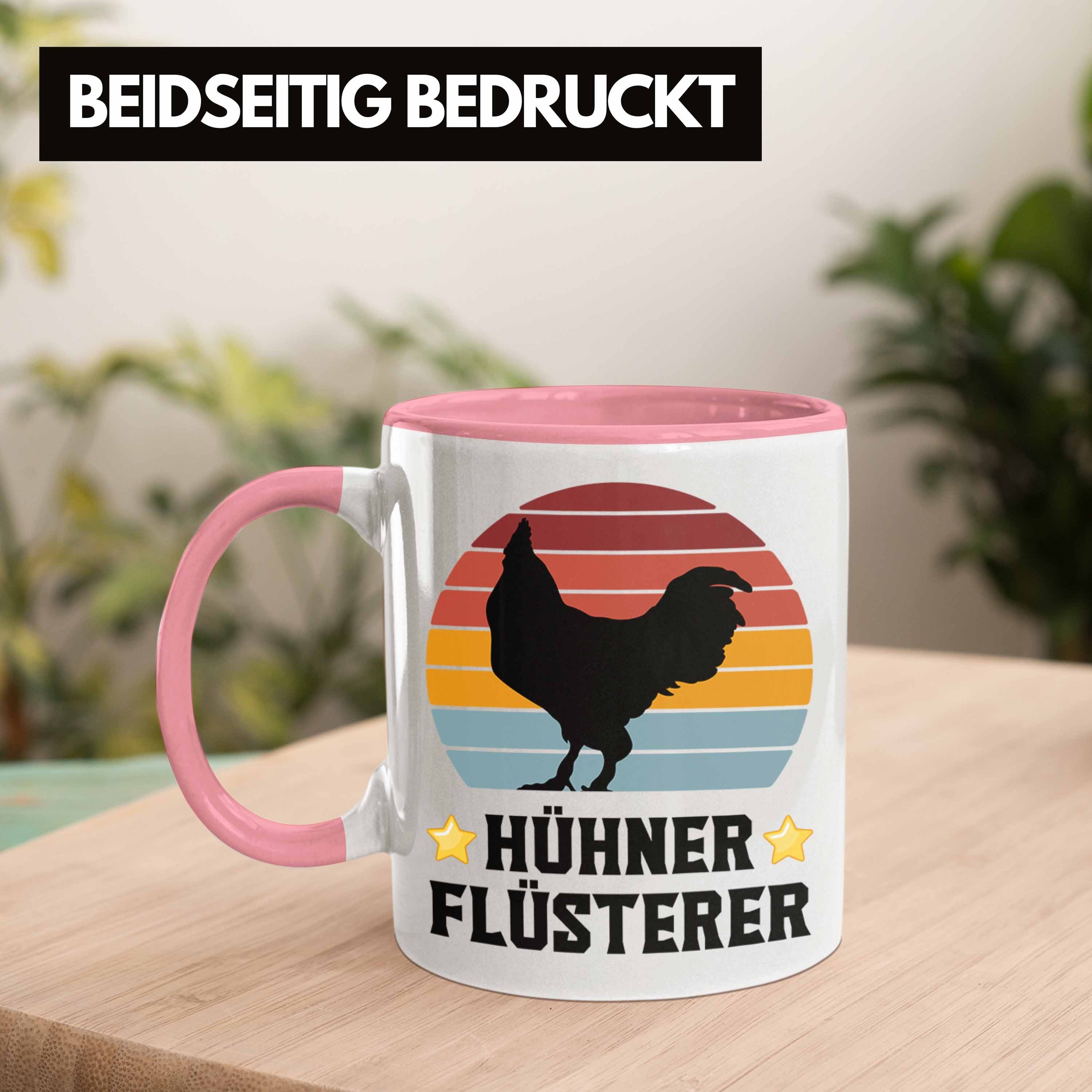 Geschenke Trendation für Flüsterer Hühner Traktor Trendation Landwirt Bauer Spruch Geschenk Tasse Spruch Landwirtschaft Tasse Kaffeetasse Rosa Männer -