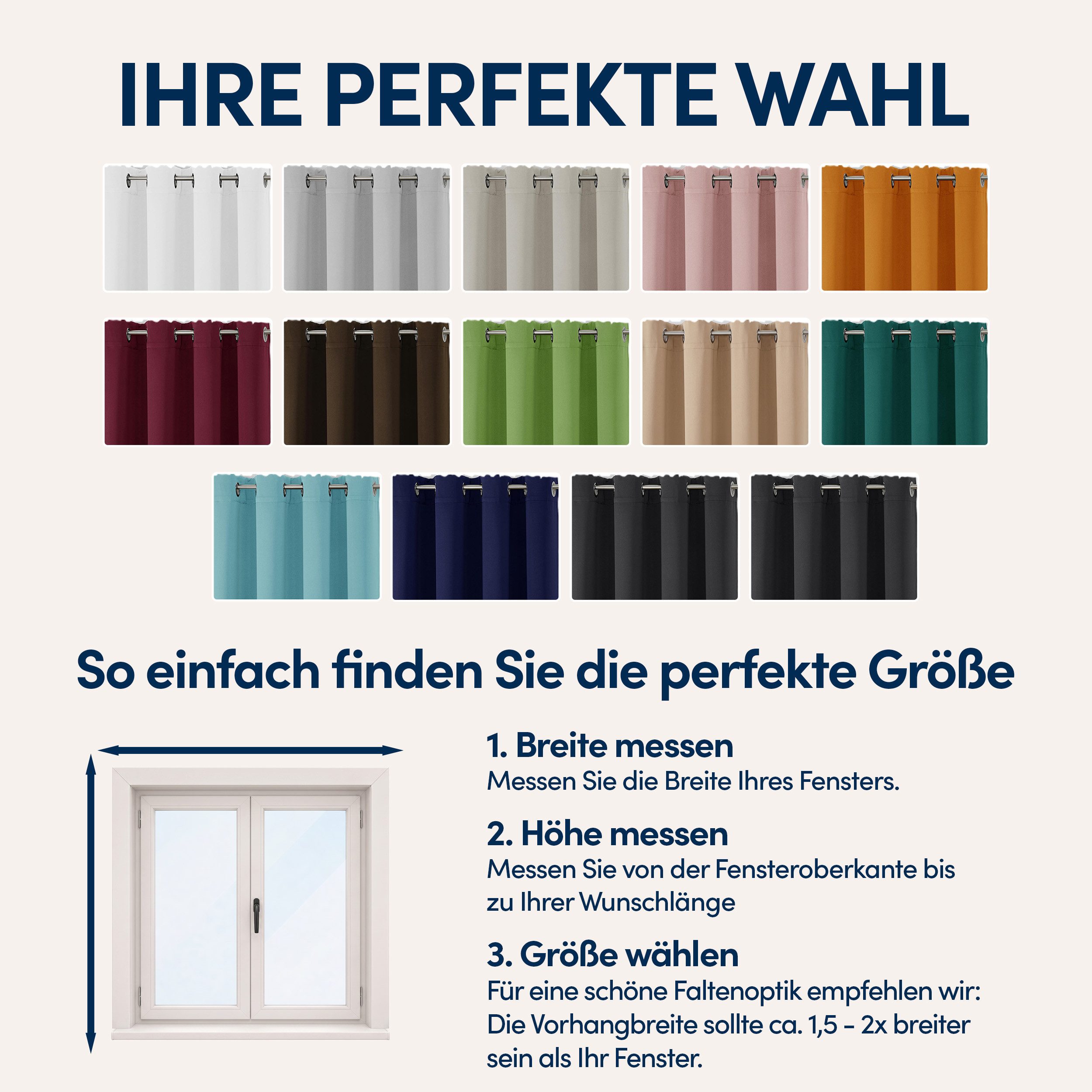 Stoffschmiede Gardine Blickdicht - Kräuselband & Ösen, Ösen – Bild 5 von 5