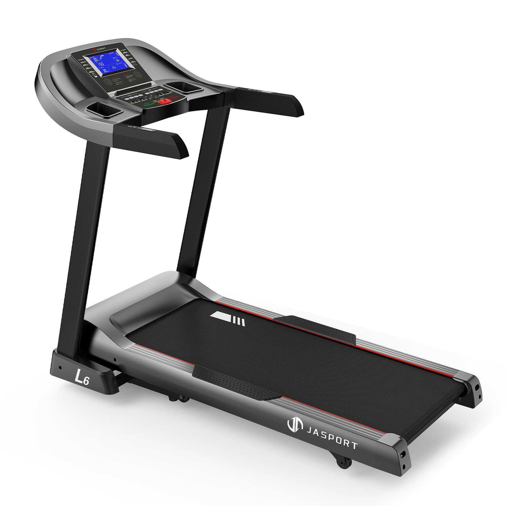 JASPORT Laufband L-Serie klappbar für Zuhause mit Steigung, Kinomap & Zwift (Einzelgerät, Klappbares Laufband für Zuhause, LCD-Display & Sicherheitsschlüssel), 20 km/h, 15 % Steigung, 4,0 PS, Kinomap & Zwift, Mehrpunkt-Dämpfung