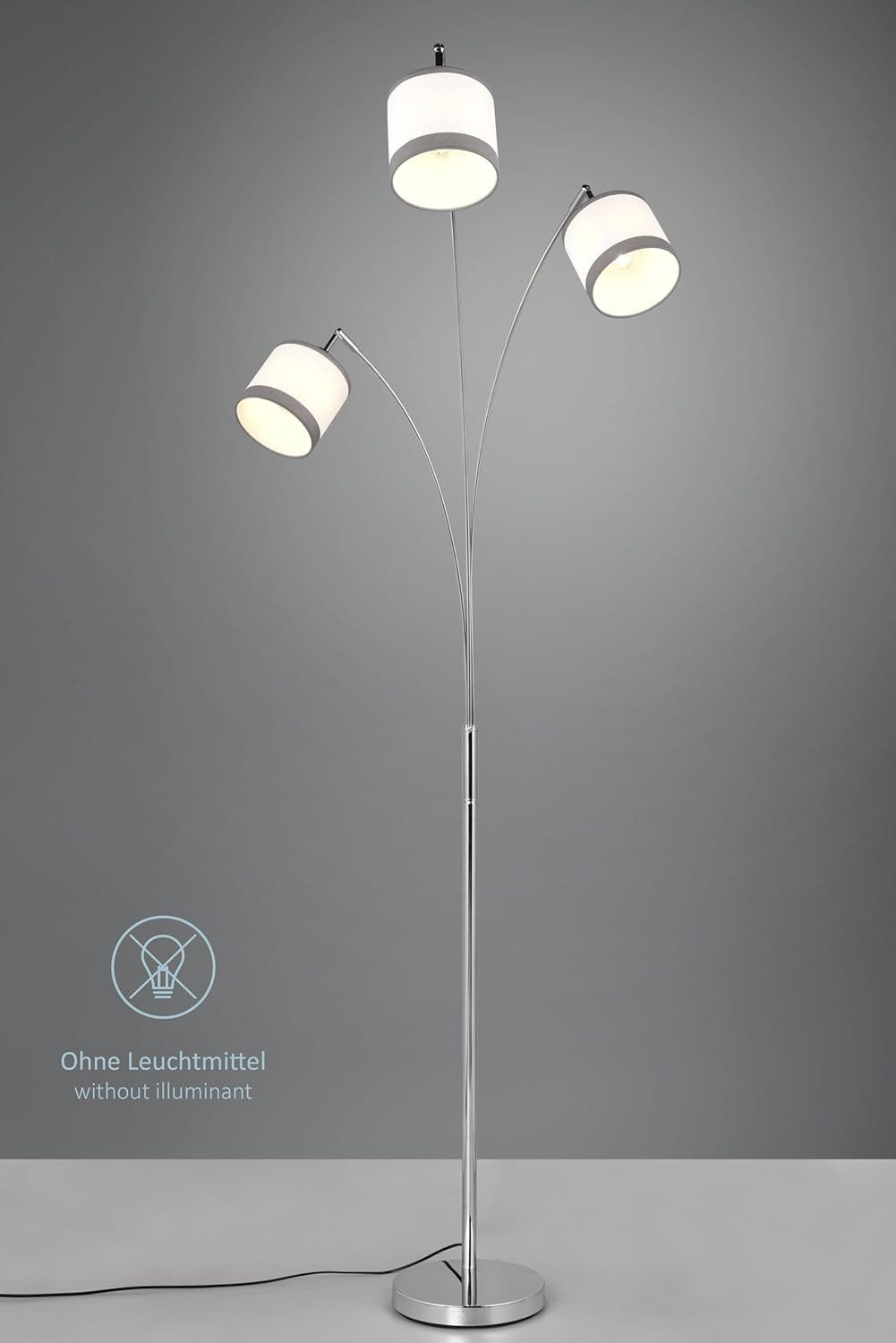 lightling Stehlampe Davis, ohne Leuchtmittel, Fußschalter, E14