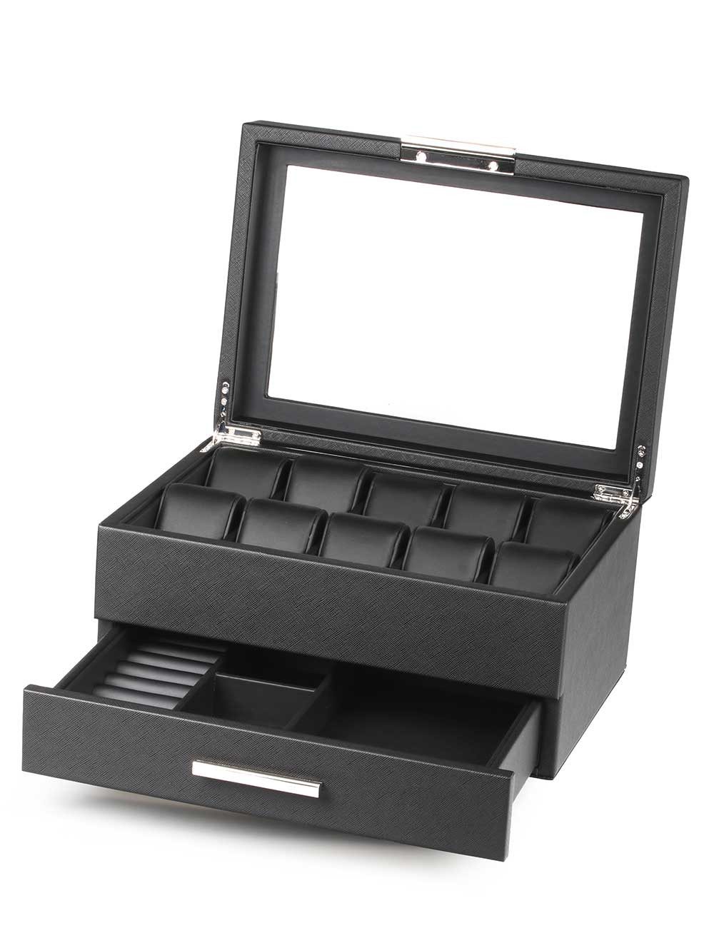 Rothenschild Uhrenbox Rothenschild RS-LMWB-10WD Uhren-, und Accessoires-Box aus Kunstleder [