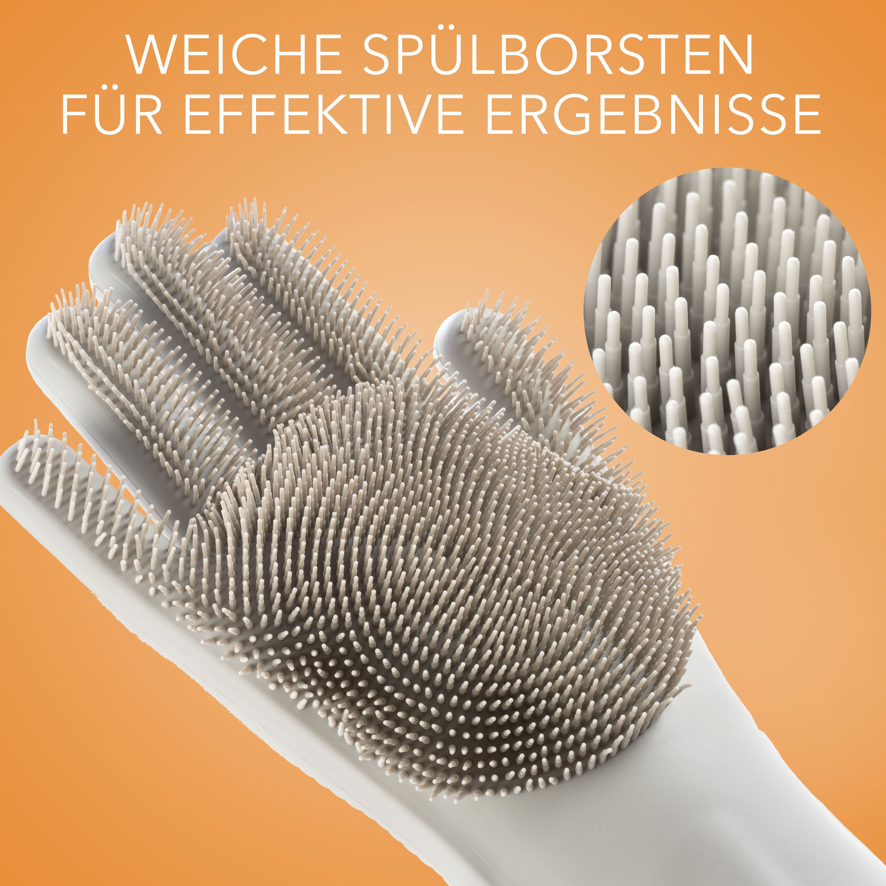 AVANA Reinigungshandschuh Silikon Spülhandschuhe mit Wash Scrubber Handschuhe für Küche, Abwasch BPA-Frei, Hitzebeständig, Grau