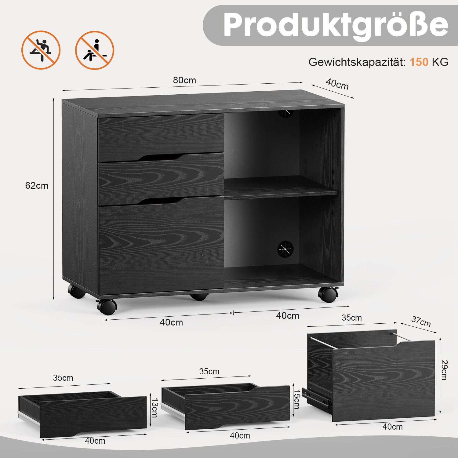 DUMOS Aktenschrank rollcontainer abschließbar mit schubladen günstig online kaufen