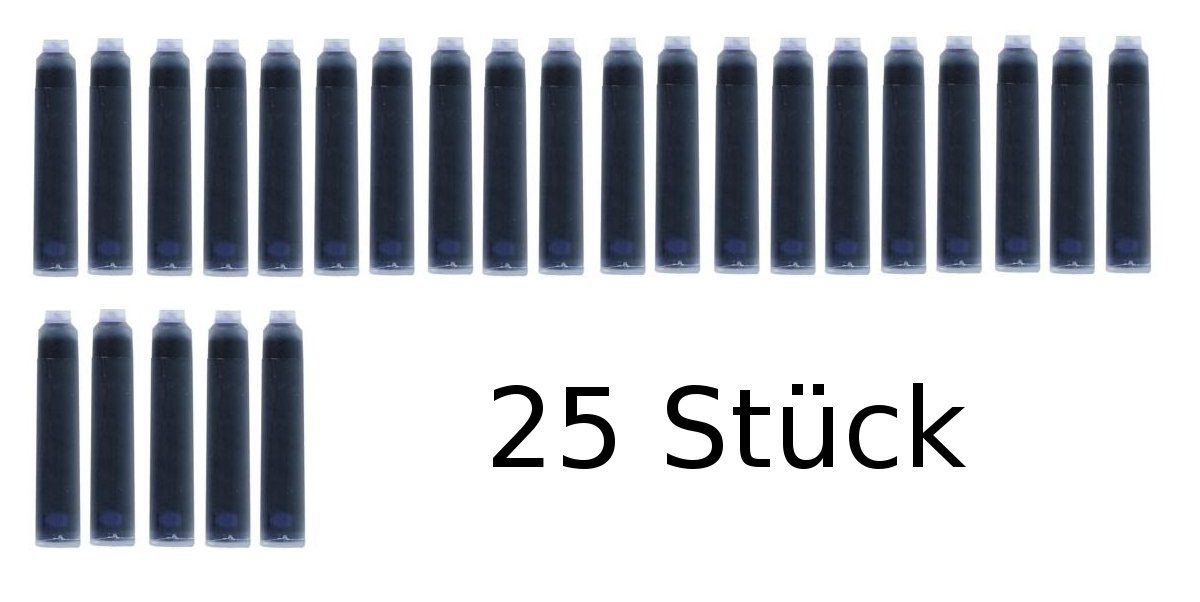 Stylex Schreibwaren 25 Füllerpatronen / Tintenpatronen / Farbe: blau Tintenpatrone