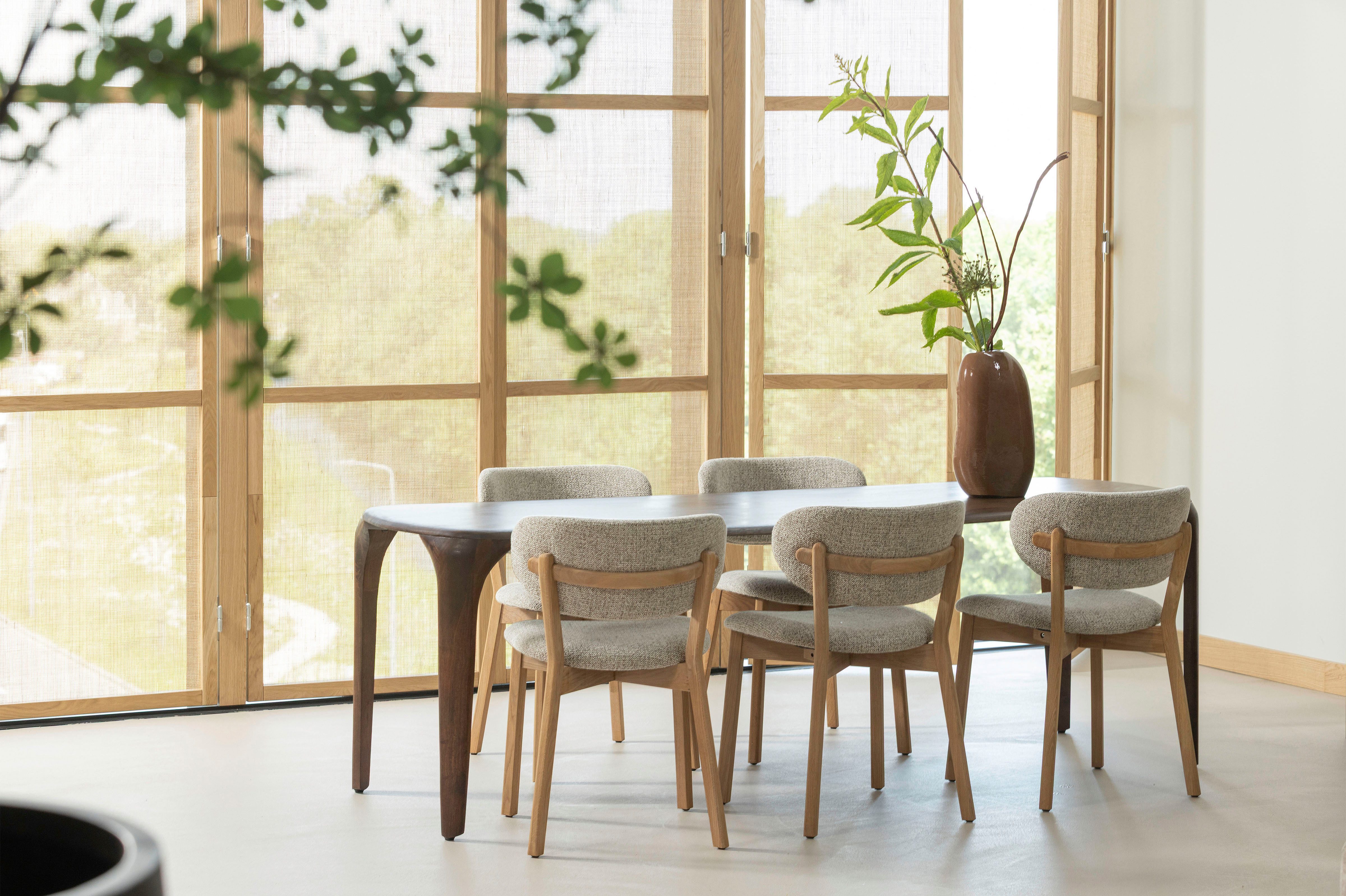 WOOOD Esstisch Fiore mit Massivmangoholz und organischem Form B 190 x T 95 x H 76 cm, Tragkraft 60–80 kg, einfach zu montieren, sichtbare Maserung