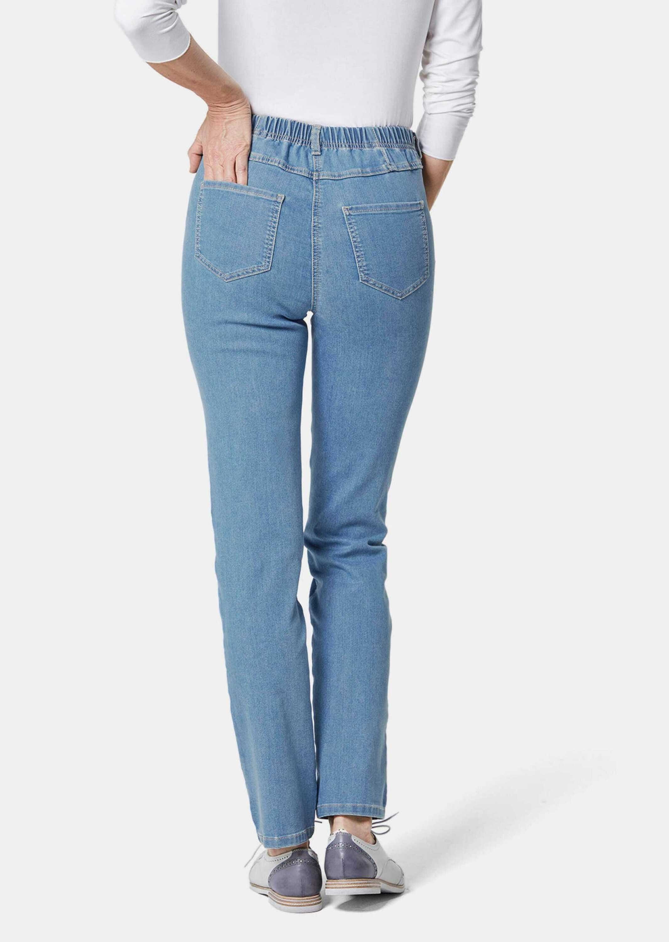 GOLDNER Bequeme Jeans Kurzgröße: Bequeme 5-Pocket-Jeans mit langem Bein, schmaler Sitz