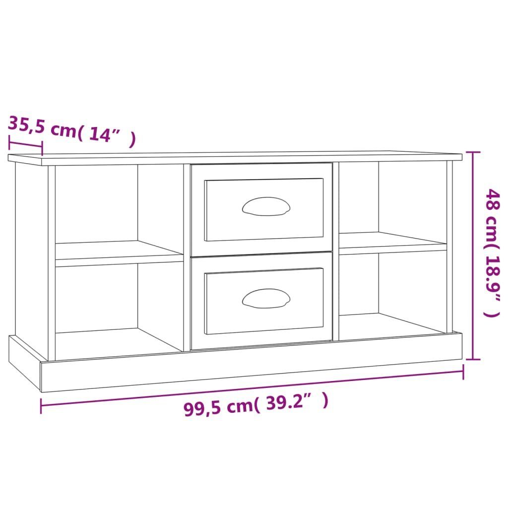 Sonoma-Eiche Holzwerkstoff TV-Schrank furnicato 99,5x35,5x48 cm