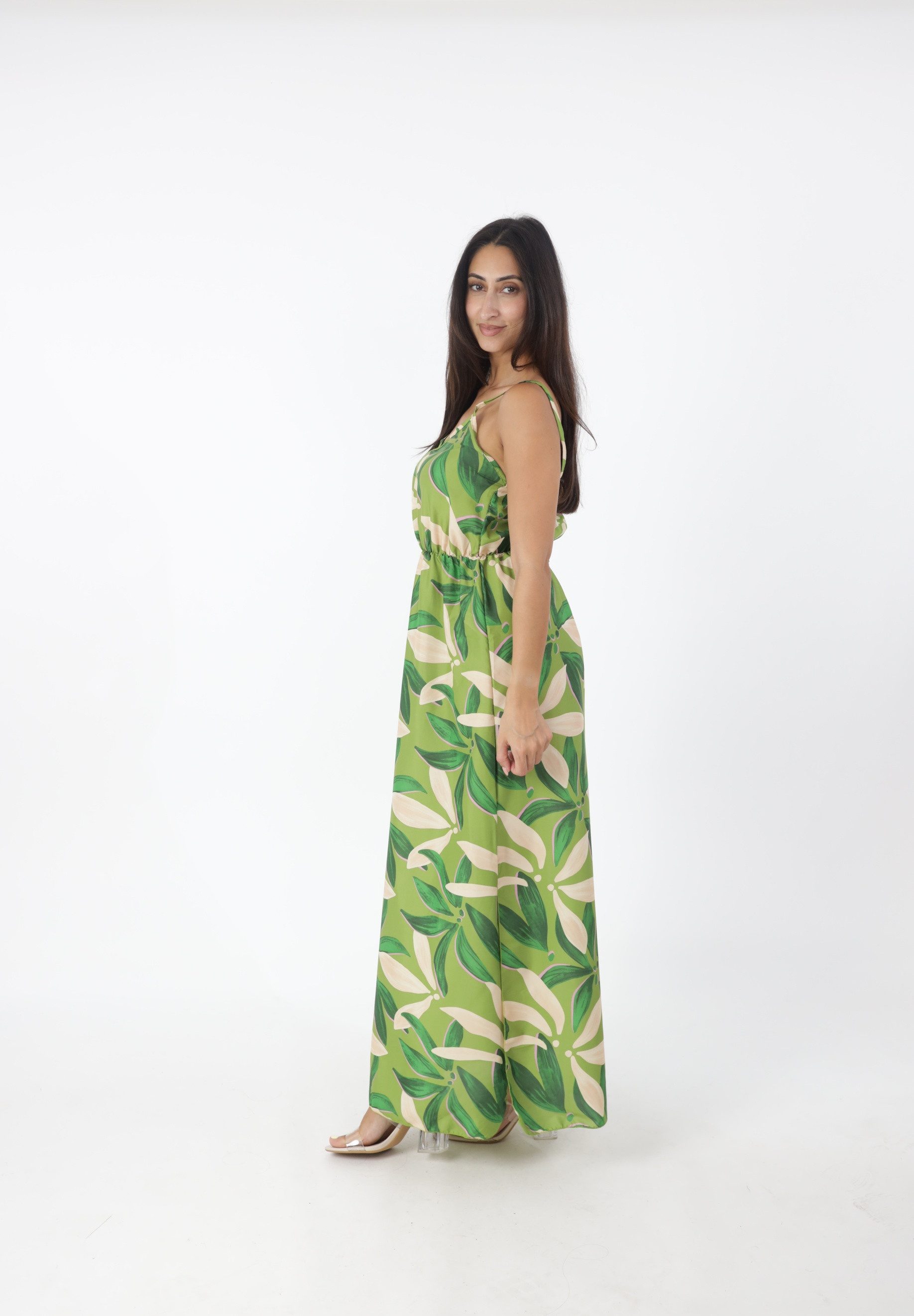 Elara Sommerkleid Maxikleid mit modernem Muster – Sommerliches Kleid mit V-Ausschnitt mit Muster