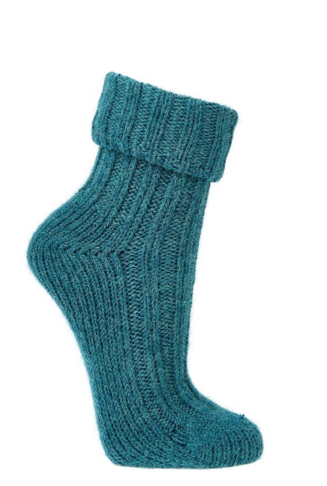 Wowerat Umschlagsocken farbenfrohe farbige bunte Wollsocken mit Alpaka Wolle (2 Paar)