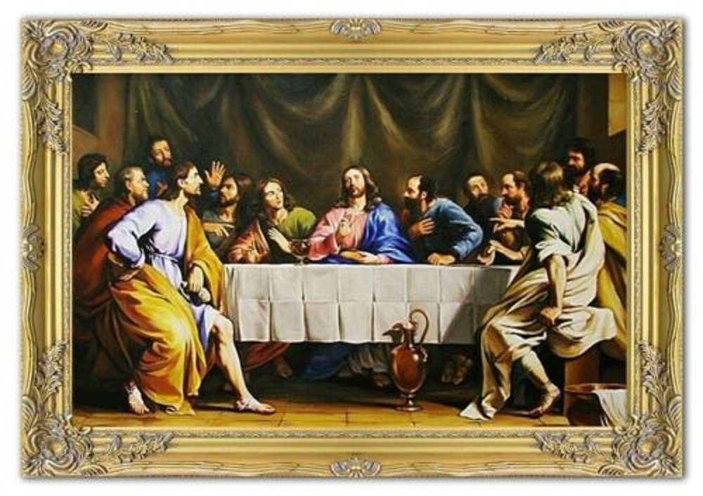 JVmoebel Ölbild Religion Handarbeit Jesus Abendmahl Ölbild Bild Ölbilder Bilder G02539, Kunst