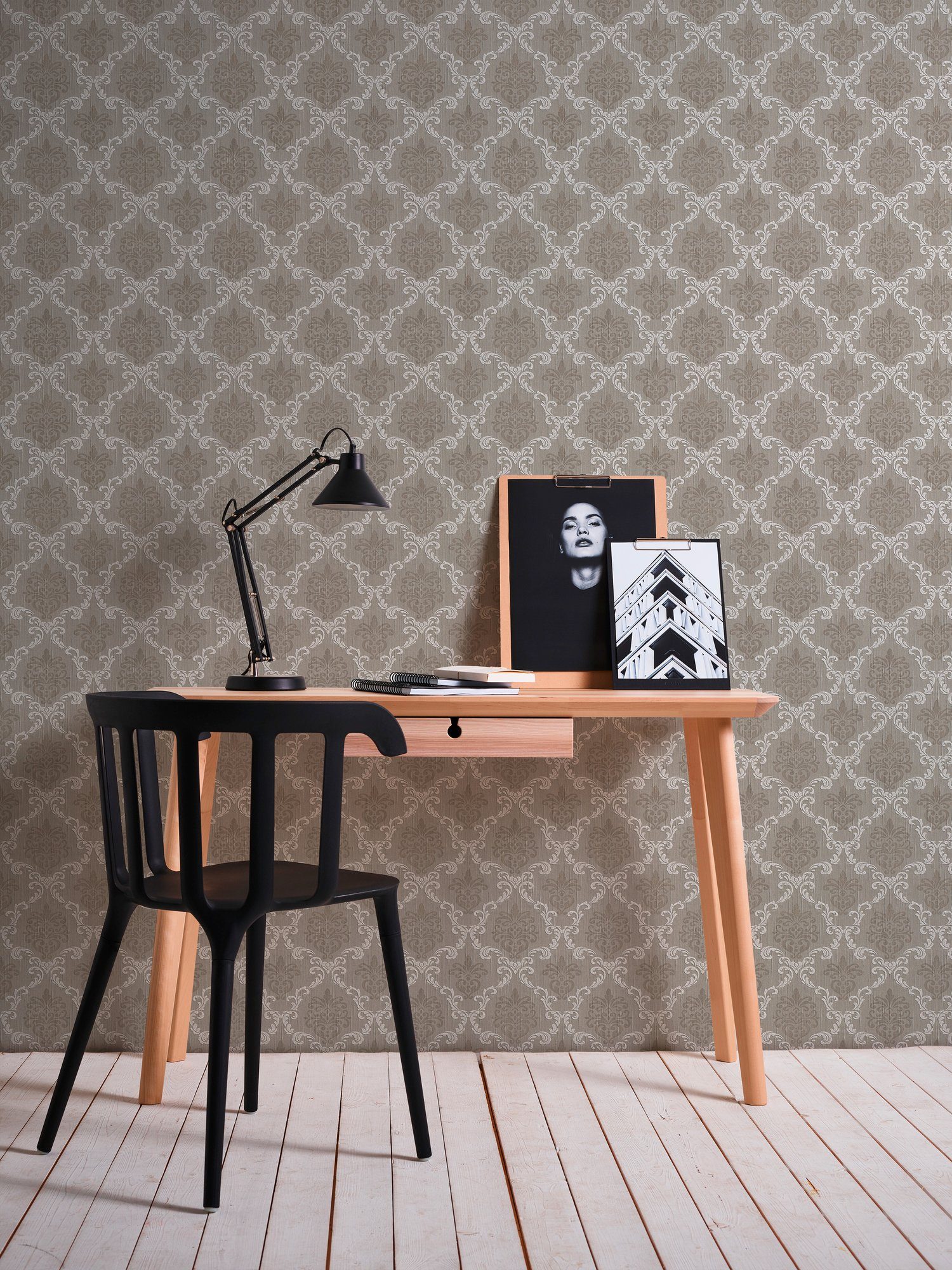 Architects Paper Textiltapete Tessuto, samtig, Barock, gemustert, ornamental, Tapete Barock Tapeten Wohnzimmer Schlafzimmer Küche modern Design Büro