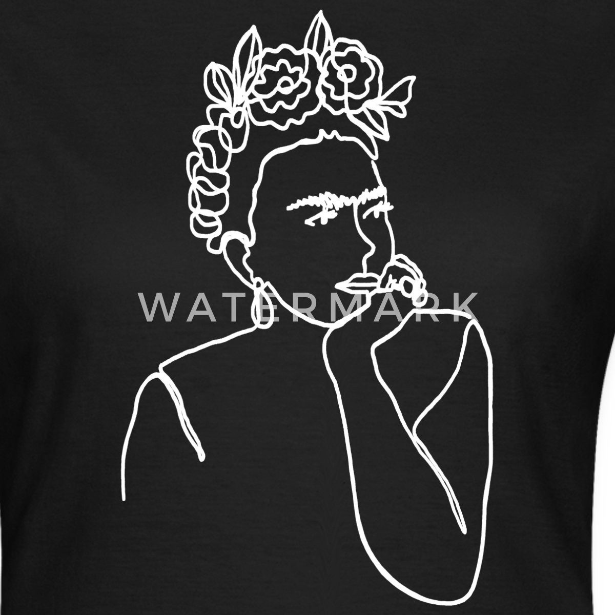 Spreadshirt T-Shirt Frida Kahlo Zeichnung Weiß günstig online kaufen
