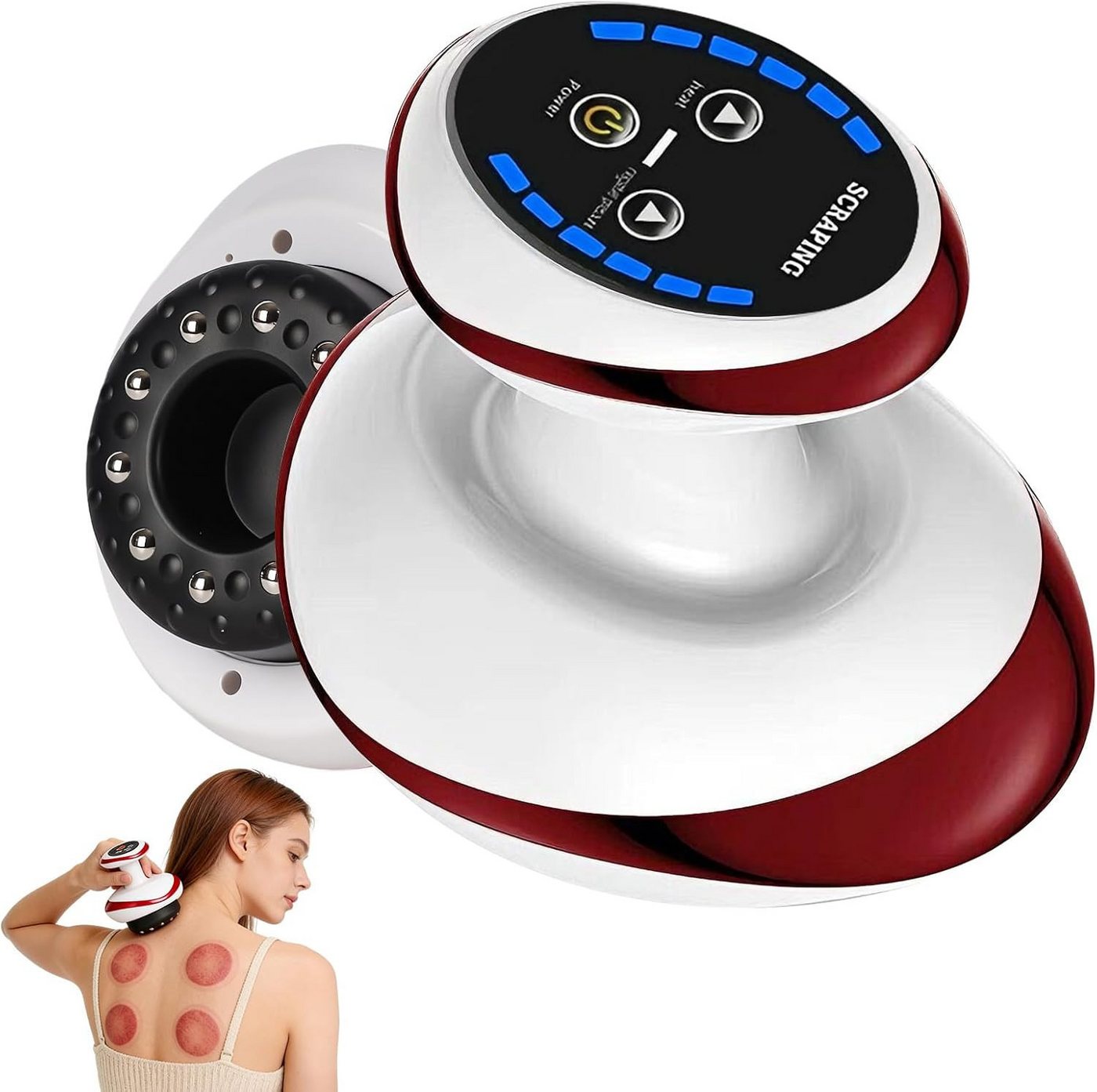 Athlix Massagegerät Körpermassagegerät Saugnapf Heizung Fett Brenner, 6-Gang-Massage + 6-Gang-Heizung