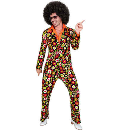 Widmann S.r.l. Kostüm Hippie Anzug 'Flowers' für Herren, Mehrfarbig
