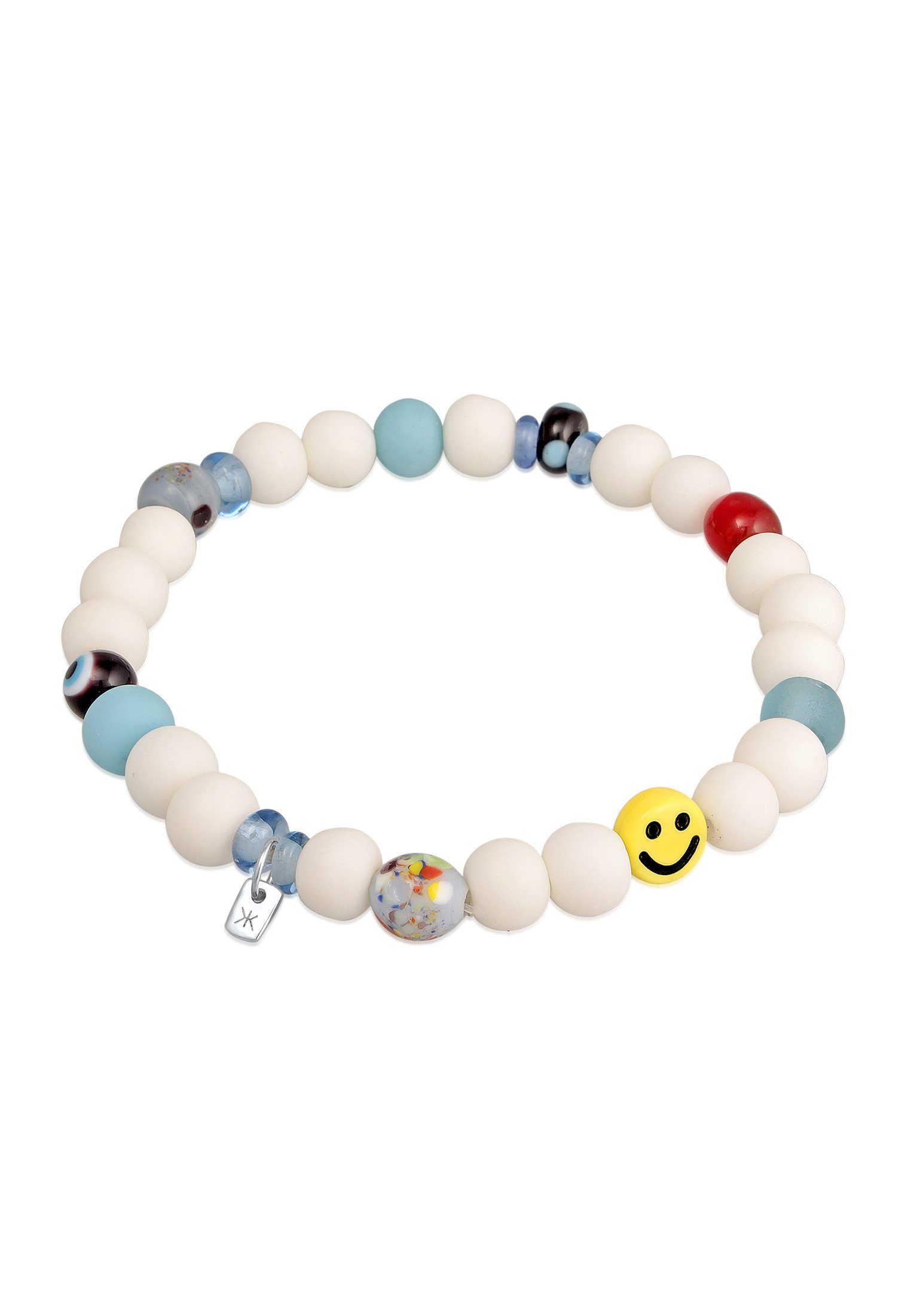 Kuzzoi Bead-Armband-Set Smiling Bead Glas Harz Perlen 925 Silber