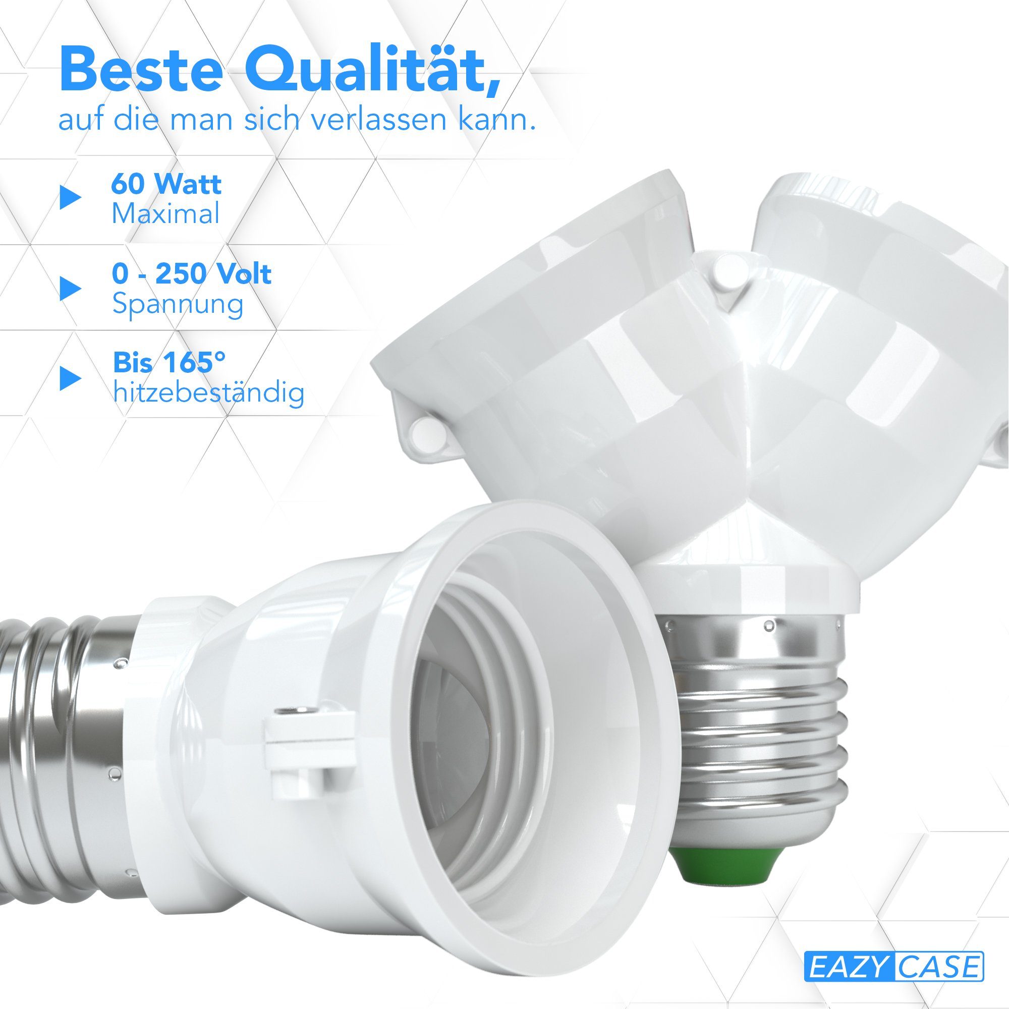 EAZY CASE Lampenfassung Lampensockel Sets E27 auf 2x E27 Adapter Fassung Lampe Glühbirne Konve, (Spar-Set), Lampenadapter E27 zu 2x E27 Adapter Lampe LED Halogen Energiesparlampe