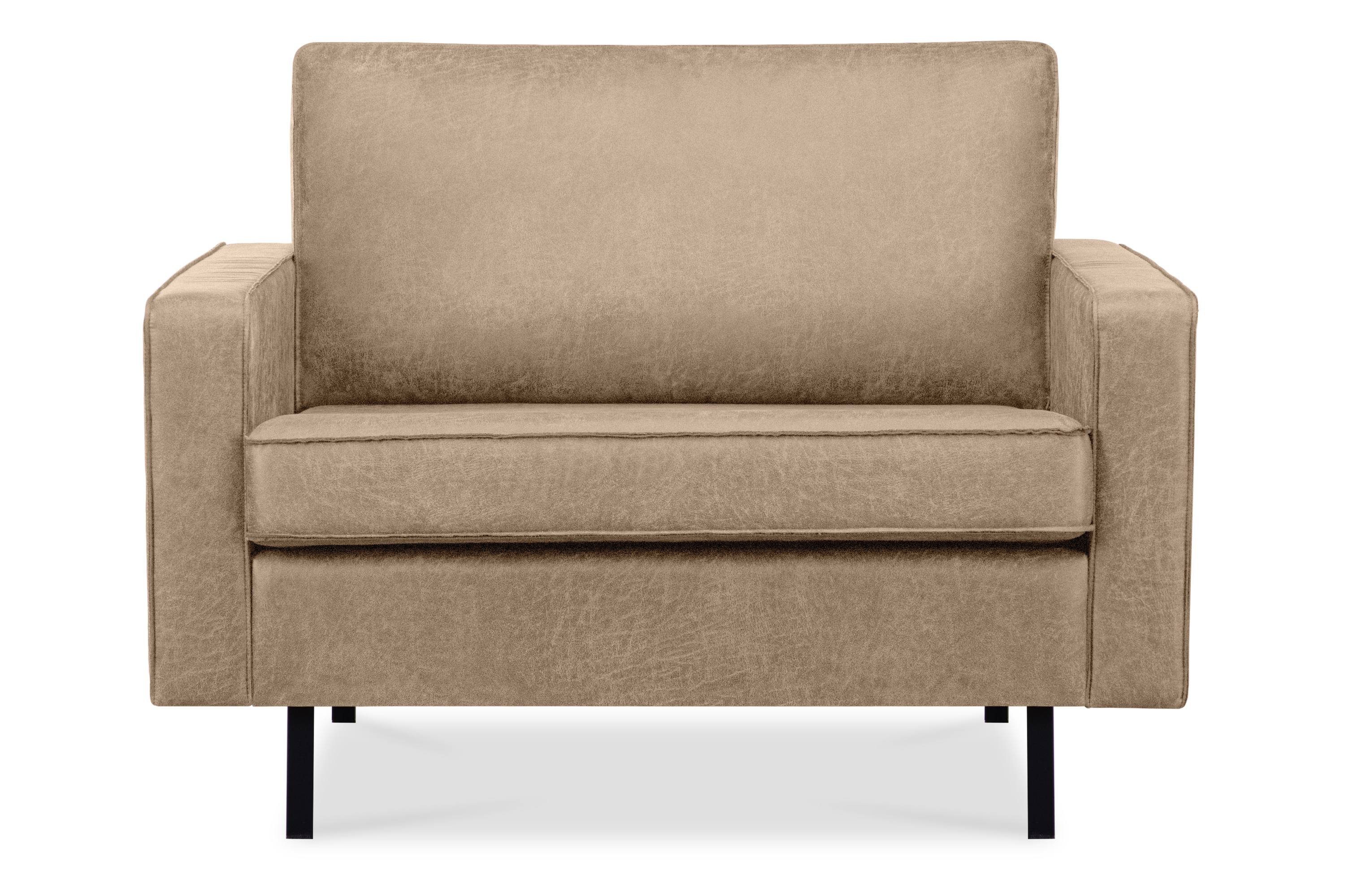 Konsimo Sessel INVIA Breite Sessel, Grundschicht: Echtleder, auf hohen Metallfüßen, Hergestellt in EU beige | beige | beige