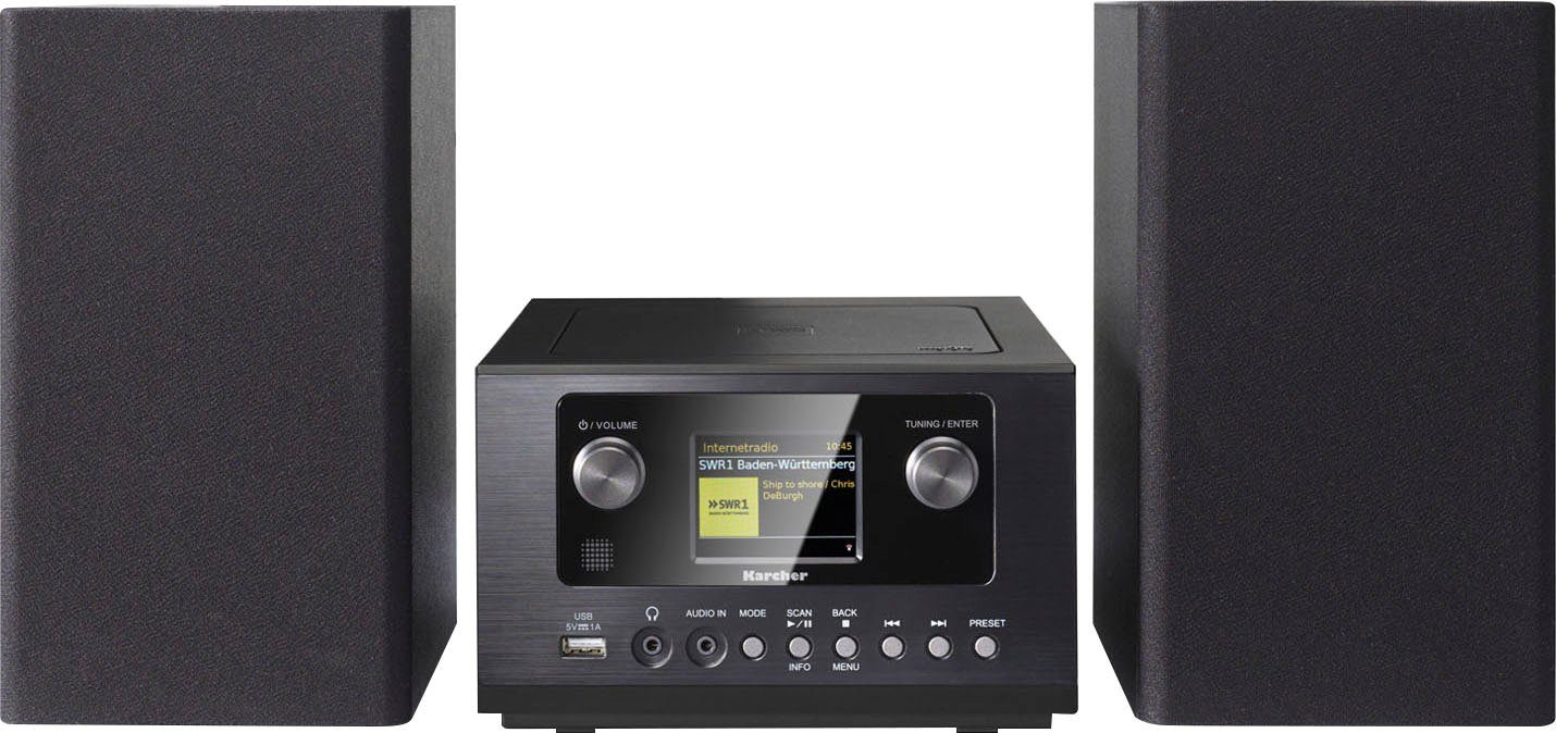 Karcher MC 6490DI Stereoanlage (Digitalradio (DAB), FM-Tuner mit RDS, Internetradio, UKW mit RDS, 10 W, FM-Tuner mit RDS, Internetradio, UKW mit RDS, 10 W), CD Player, DAB)