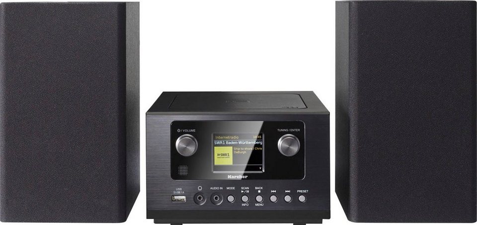 Karcher MC 6490DI Stereoanlage (Digitalradio (DAB), FM-Tuner mit RDS,  Internetradio, UKW mit RDS, 10 W), 10 Watt (RMS) Ausgangsleistung -  Kraftvoller Sound dank Stereo Lautsprecher
