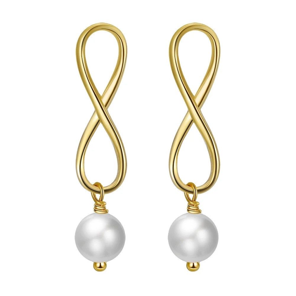 Perlenohrringe "Vera", Infinity Symbol Unendlichkeit