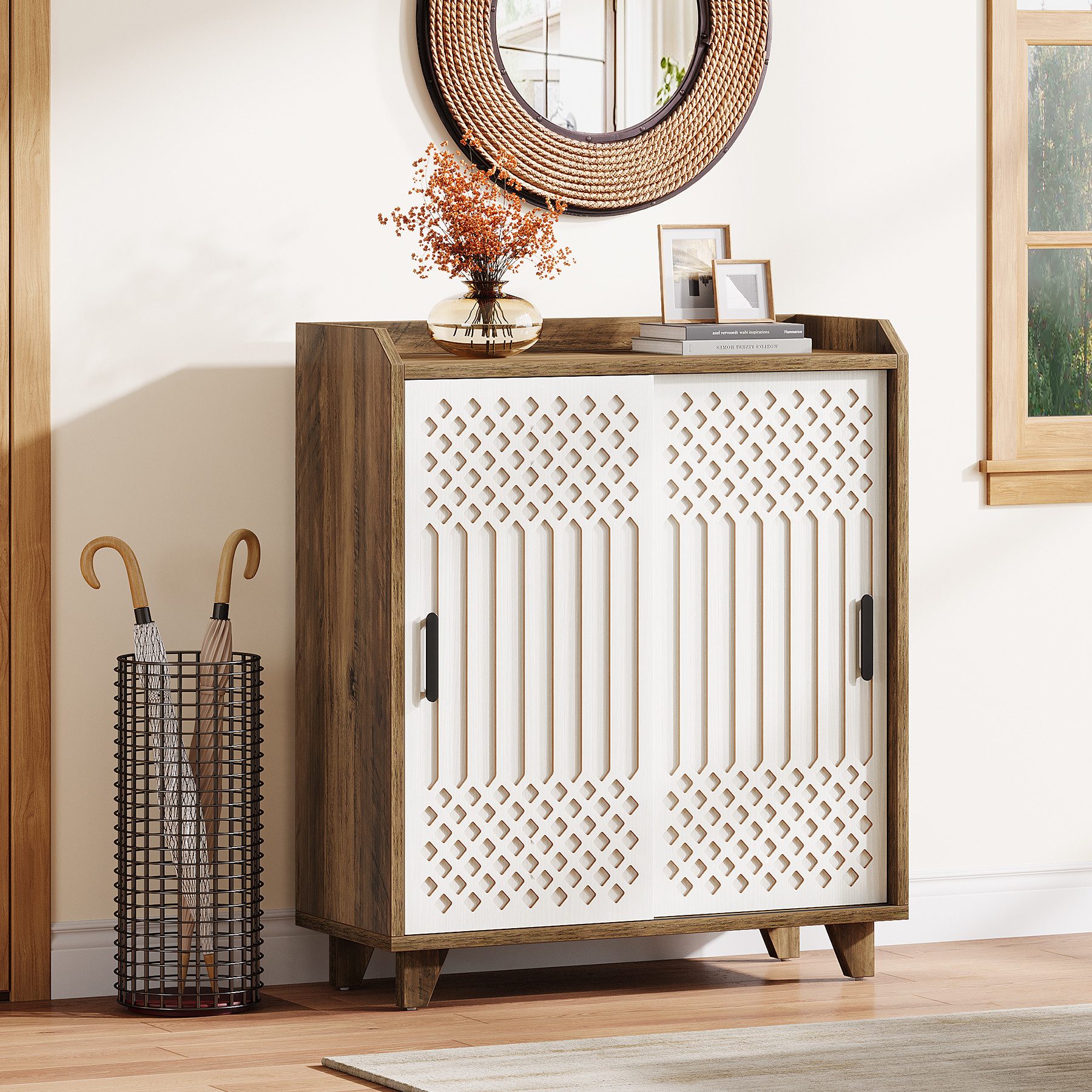 Tribesigns Schuhschrank Schuhkipper mit Schiebetüren, Schuhmöbel mit verste günstig online kaufen