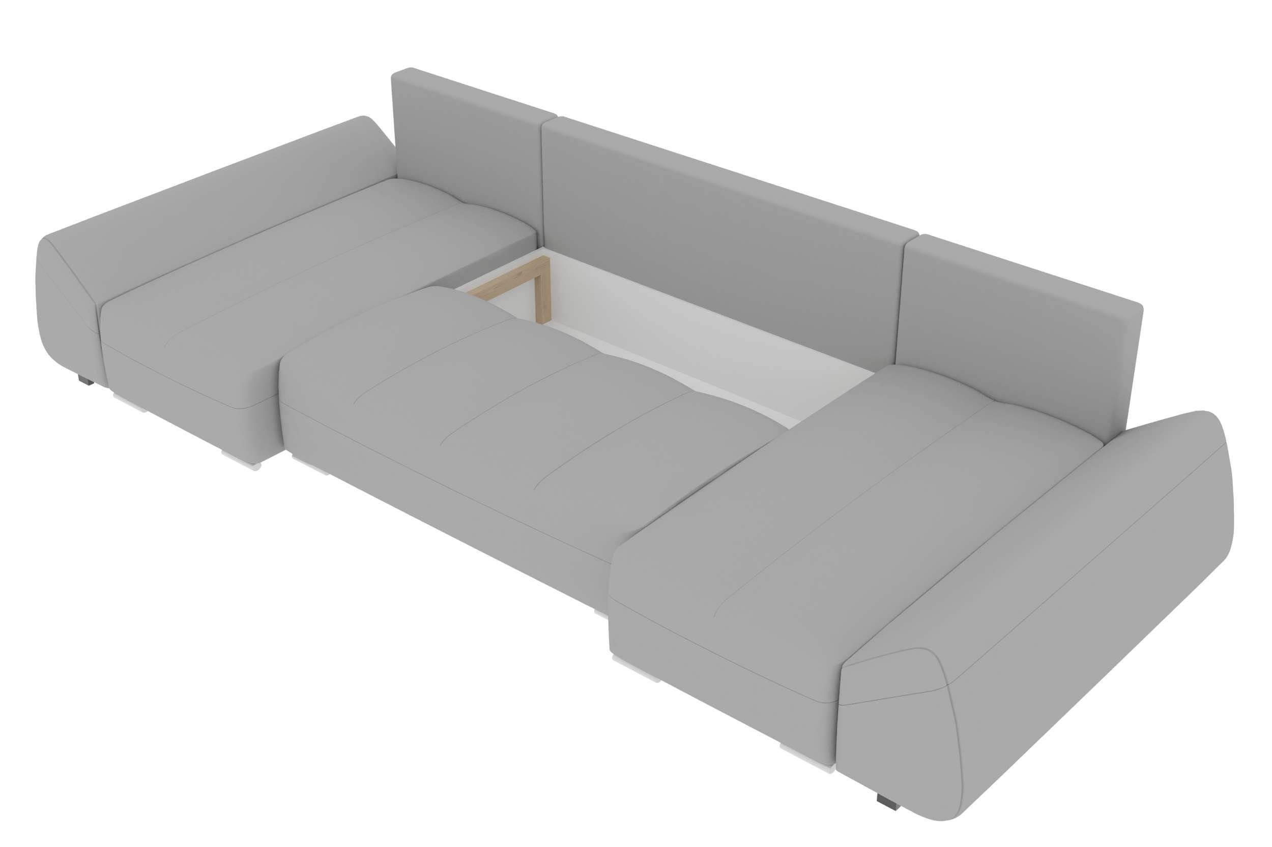 mit Sofa, mit Bettfunktion, Madeira, Design Eckcouch, Modern Bettkasten, Stylefy Sitzkomfort, U-Form, Wohnlandschaft