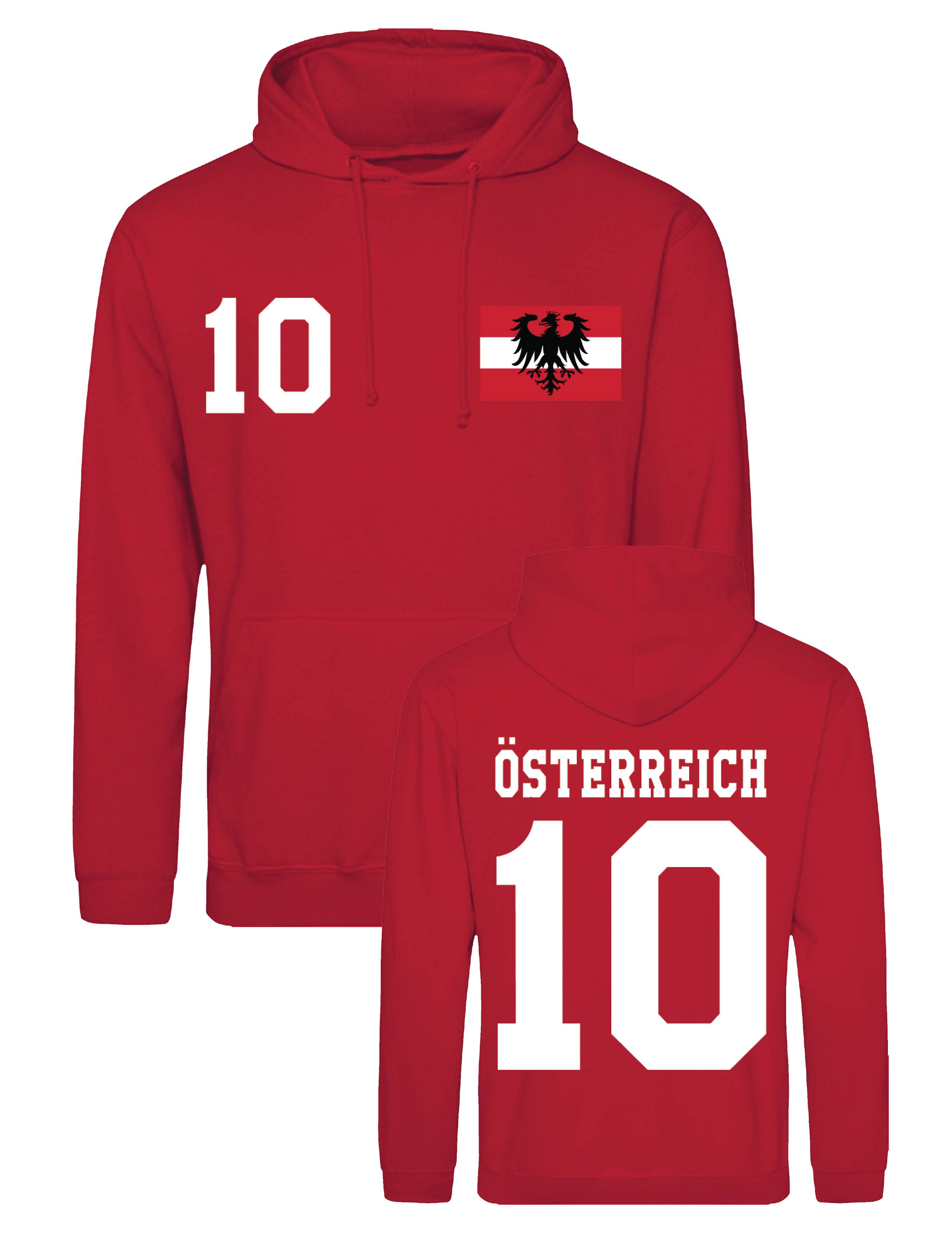 Youth Designz Hoodie Österreich Herren Hoodie Pullover im Fußball Trikot Look mit modischem Fan Aufdruck