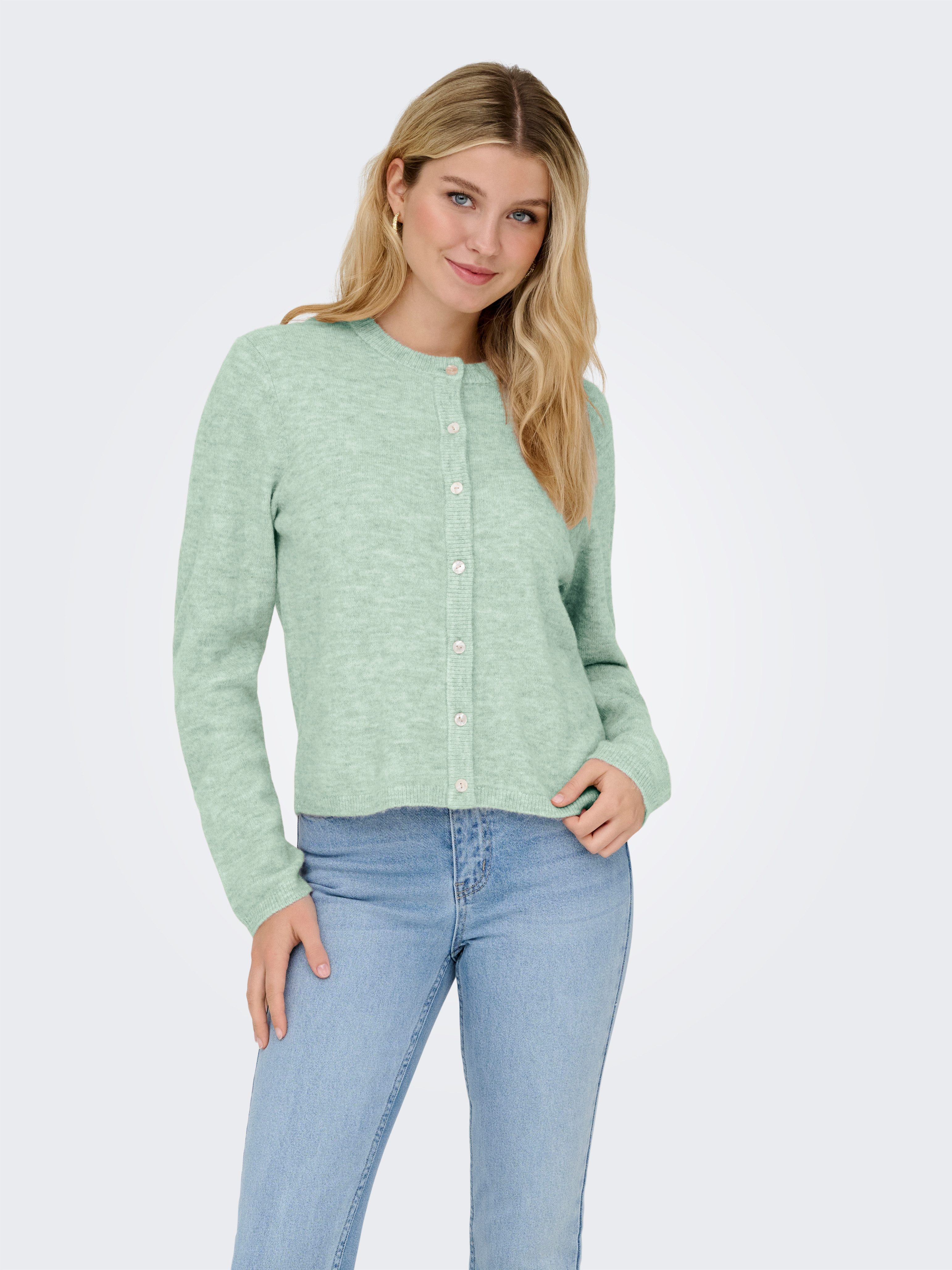 ONLY Strickjacke ONLSIMONI L/S O-NECK CARDIGAN KNT NOOS Materialmix, relaxed fit