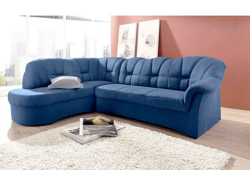 DOMO collection Ecksofa Papenburg, mit Ottomane, wahlweise mit Bettfunktion