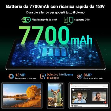 blackview 2K Display 60 Hz Octa-Core-Prozessor, 7700 mAh Akku Face ID Tablet (11", 256 GB, Android 14, 4G LTE/5G WiFi, Leistungsstarkes Multimedia-Gerät für unterwegs)