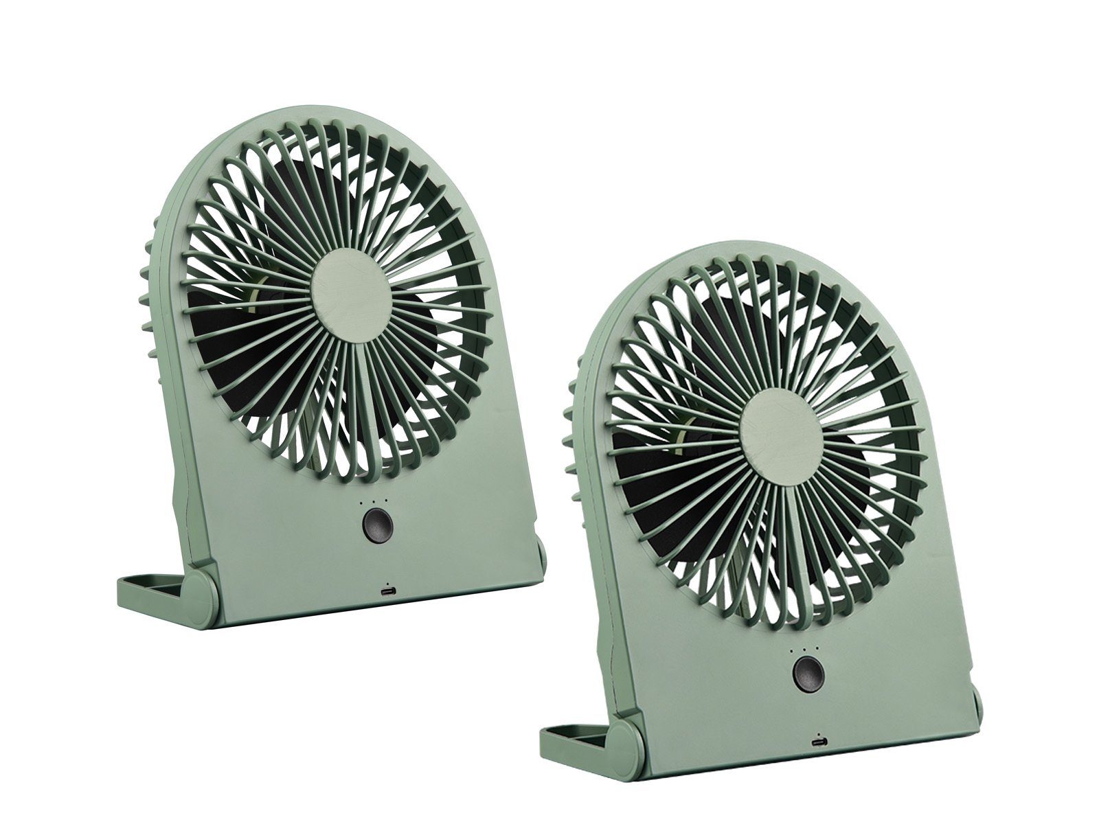 Raum-Lüfter Zimmer-Ventilator Grün SET Setpoint Windmaschine Design Tischventilator, 2er Winderzeuger