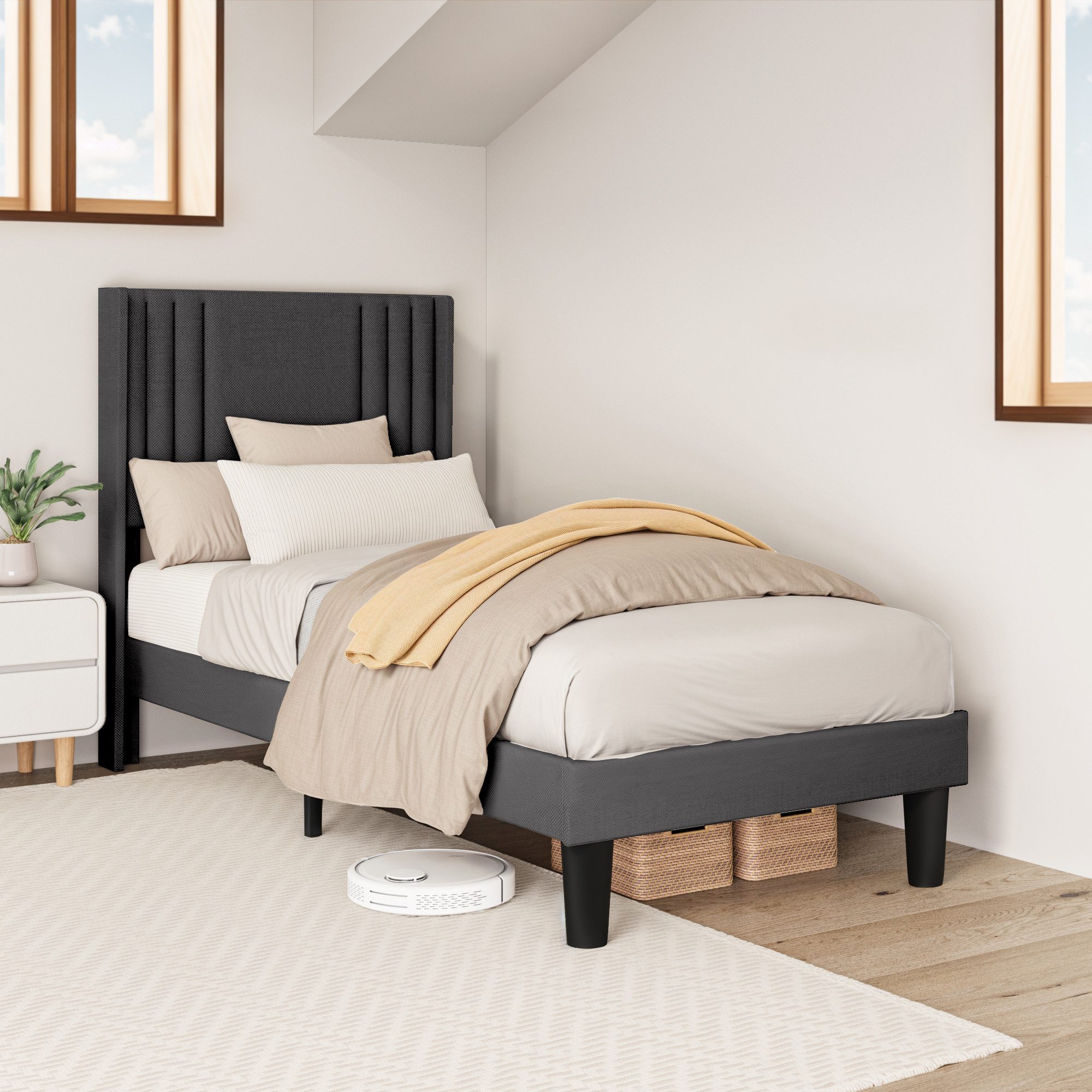Bealife Bettgestell mit Kopfteil, 90/120/140/160/180x200cm