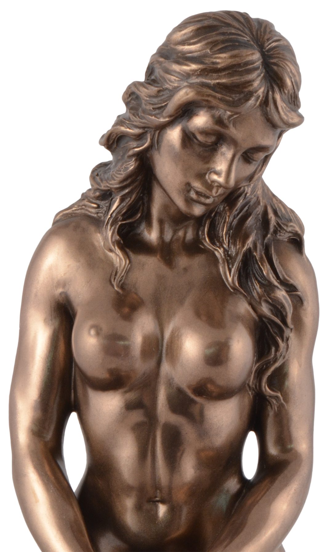 Vogler direct Gmbh Dekofigur Nackte ca. Frau Hand Akt Pose by von Erwartung bronziert, in LxBxH: - kniend 10x6x15cm Veronese