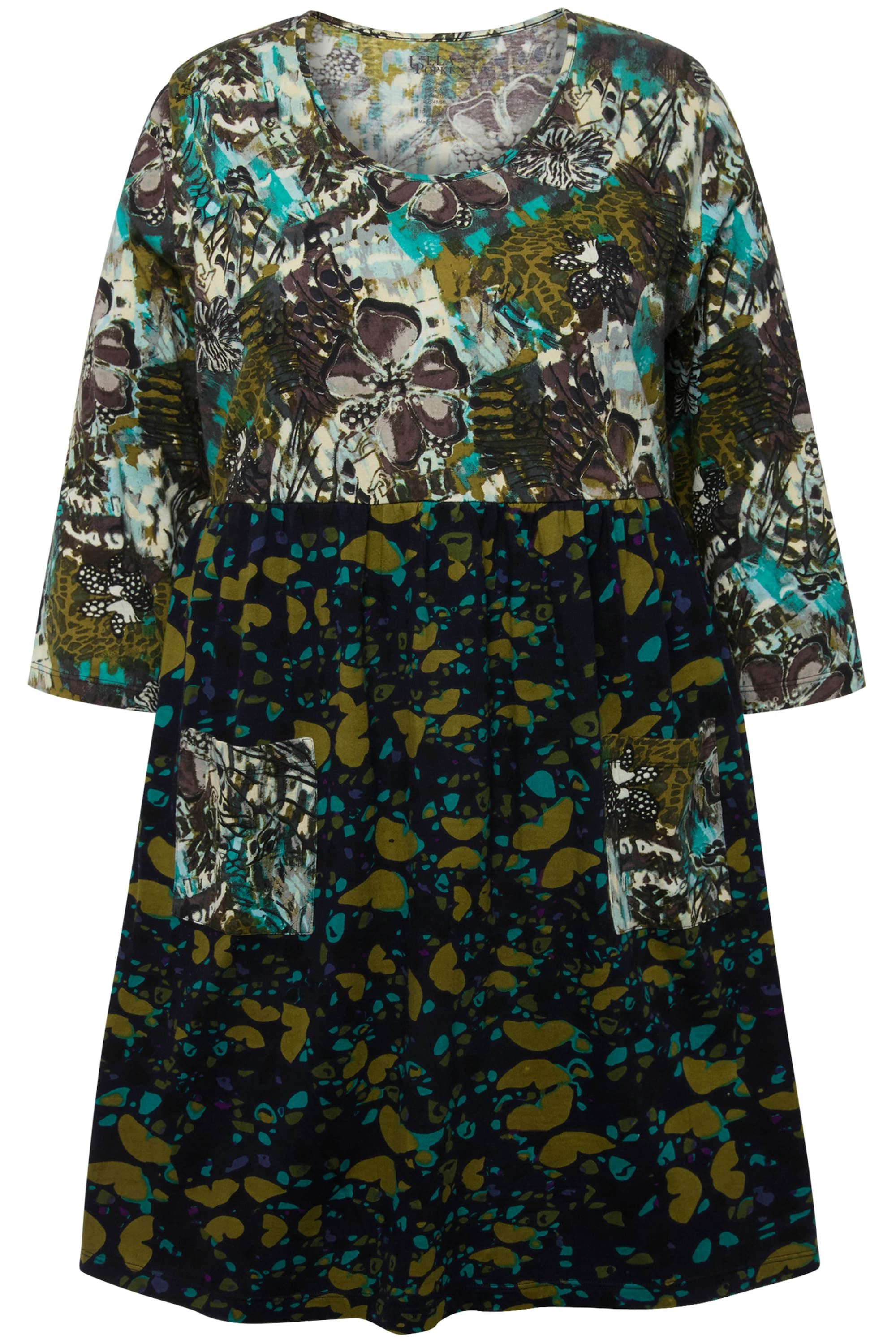 Ulla Popken Longshirt Longshirt Patchlook A-Linie günstig online kaufen