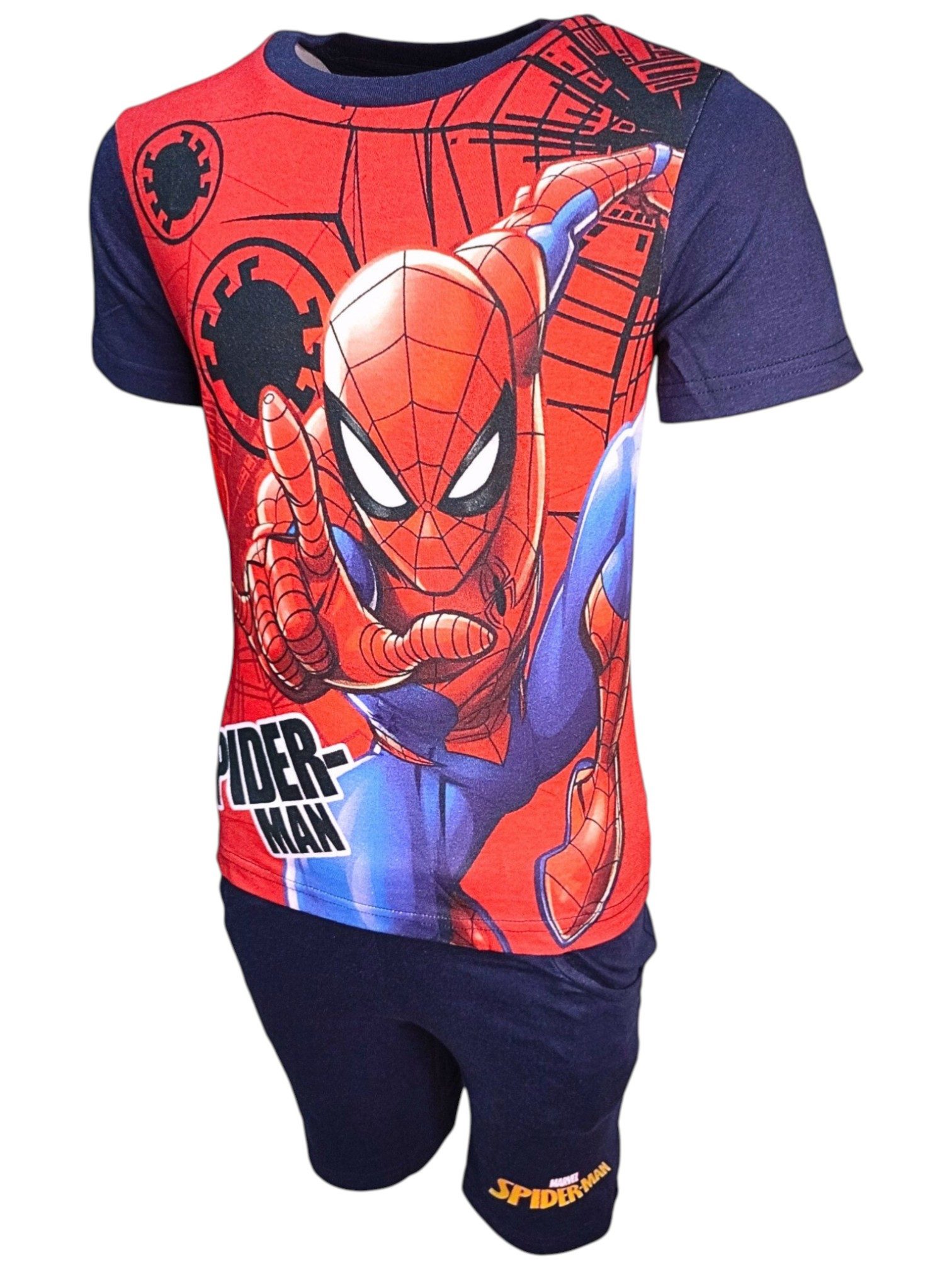 Spiderman Schlafanzug Marvel (2 tlg) Jungen Set T-Shirt & Kurze Hose Gr. 98