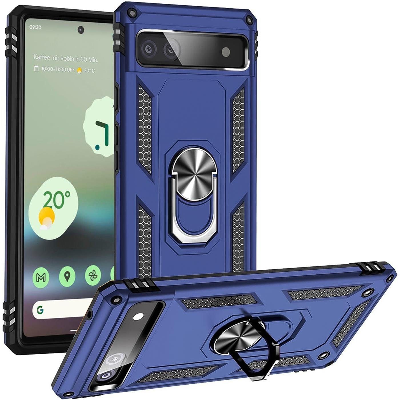CoolGadget Handyhülle Armor Shield Case für Google Pixel 6a 6,1 Zoll, Outdoor Cover Magnet Ringhalterung Handy Hülle für Pixel 6a