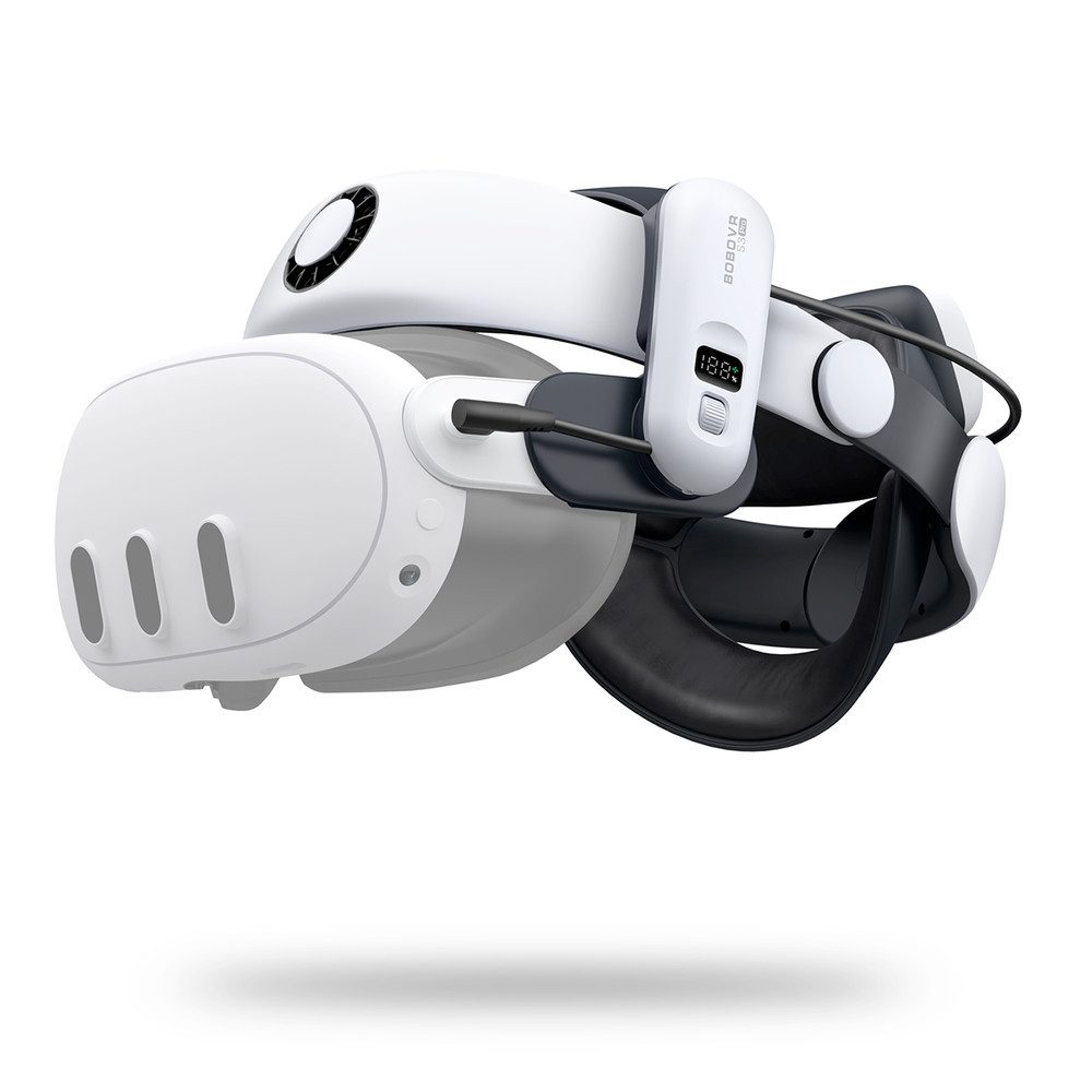 BOBOVR VR Brillen-Halterung Kopfband Komforthalterung Akkugurt, (Spar-Set, 1-tlg., 10000 mAh leise, Kühlung, 10000-mAh-Akku, 20-W-Schnellladung)