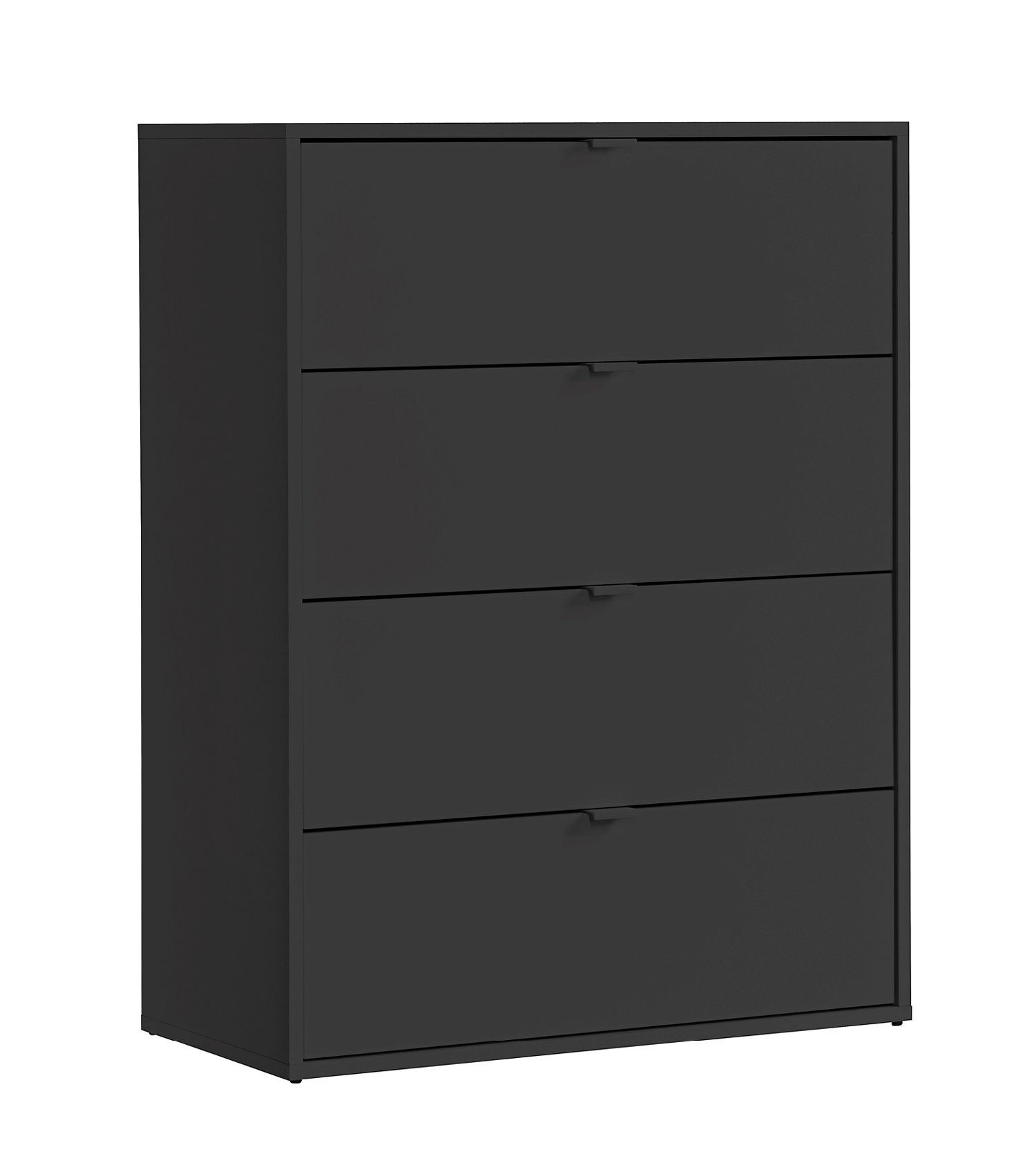 mokebo Sideboard Die Stilvolle (mit 4 Schubladen), Nachttisch, Highboard, Anrichte oder Kommode in Schwarz