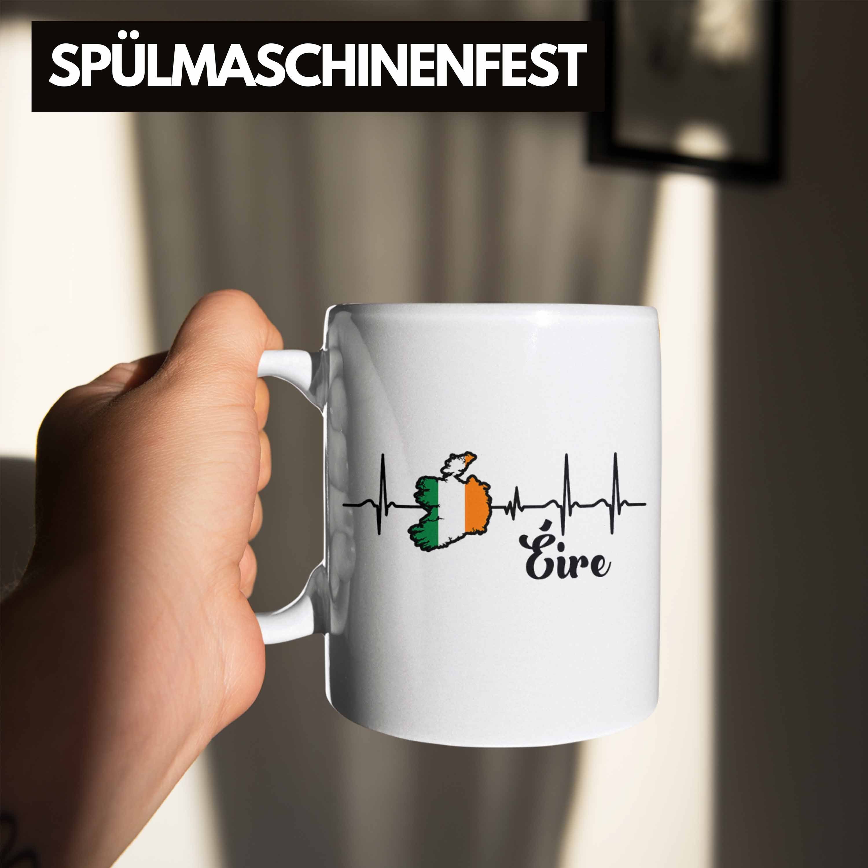 Tasse Tasse für Eire" Weiss Geschenk "Herzschlag Irland Trendation Irland-Fans