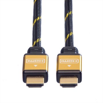 ROLINE GOLD HDMI High Speed Kabel mit Ethernet Audio- & Video-Kabel, HDMI Typ A Männlich (Stecker), HDMI Typ A Männlich (Stecker) (100.0 cm)