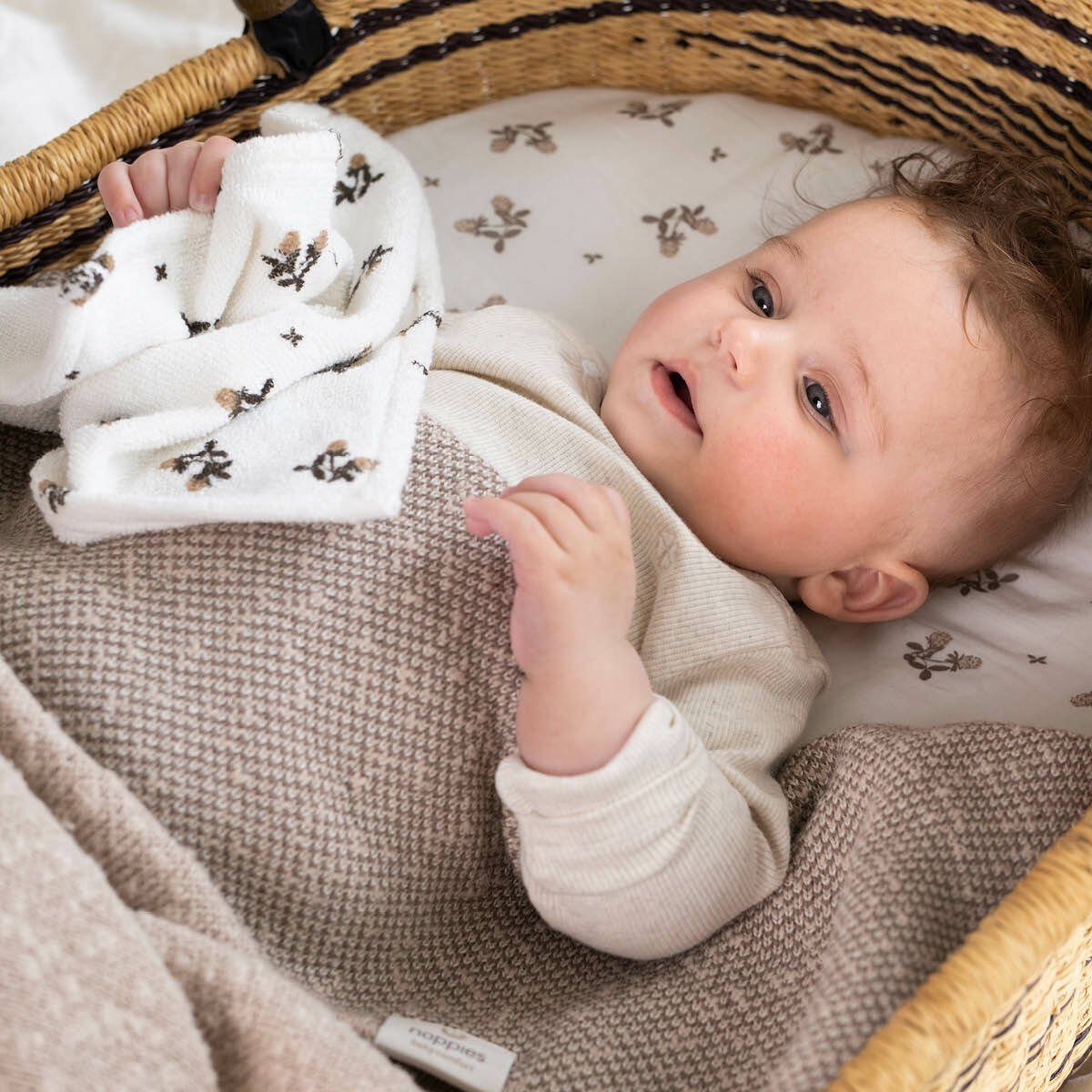 für Babydecke cm, Decke Noppies knit die 75x100 Wiege Melange Oxford Tan Noppies