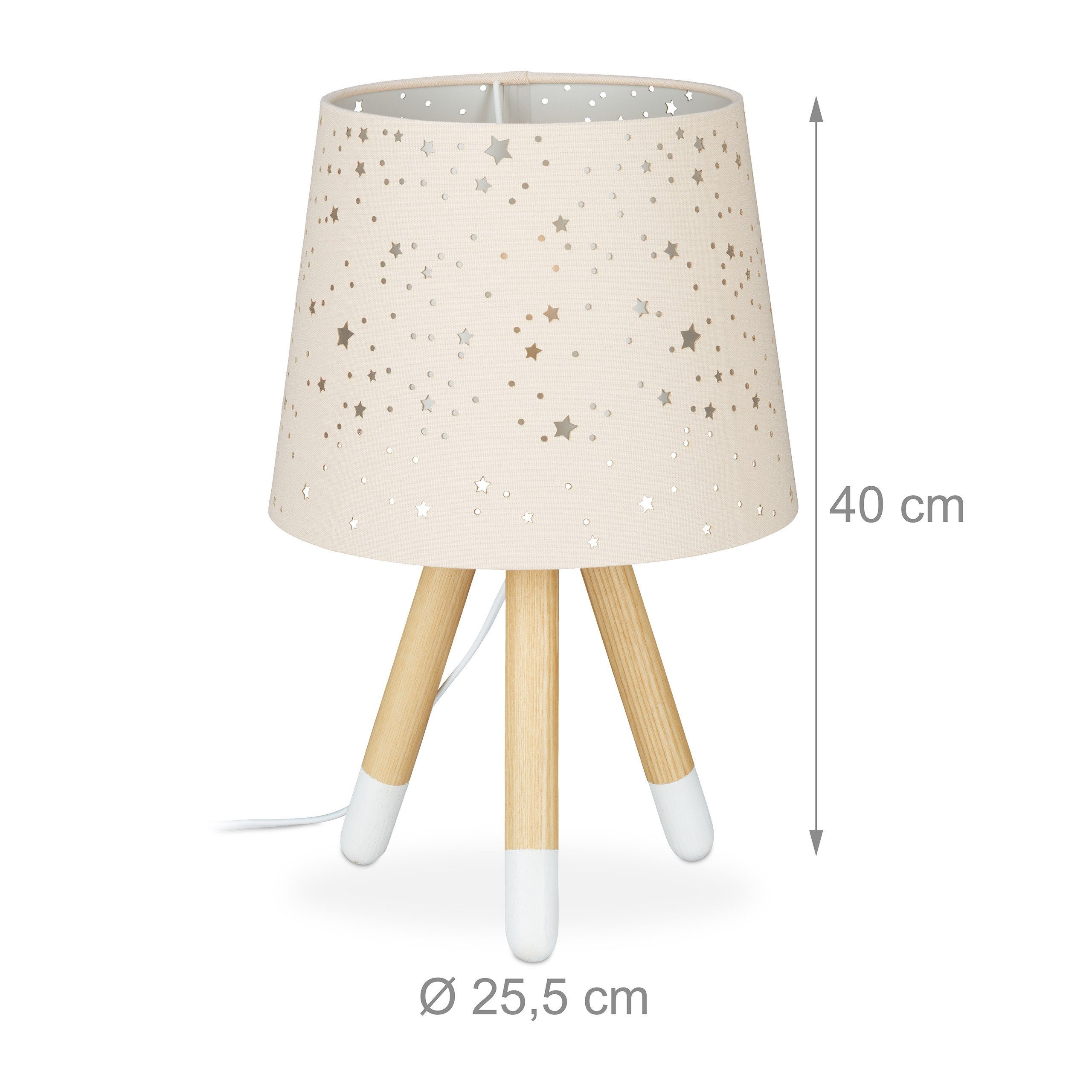 relaxdays Nachttischlampe Tischlampe Kinderzimmer Sterne, Rosa – Bild 4 von 5