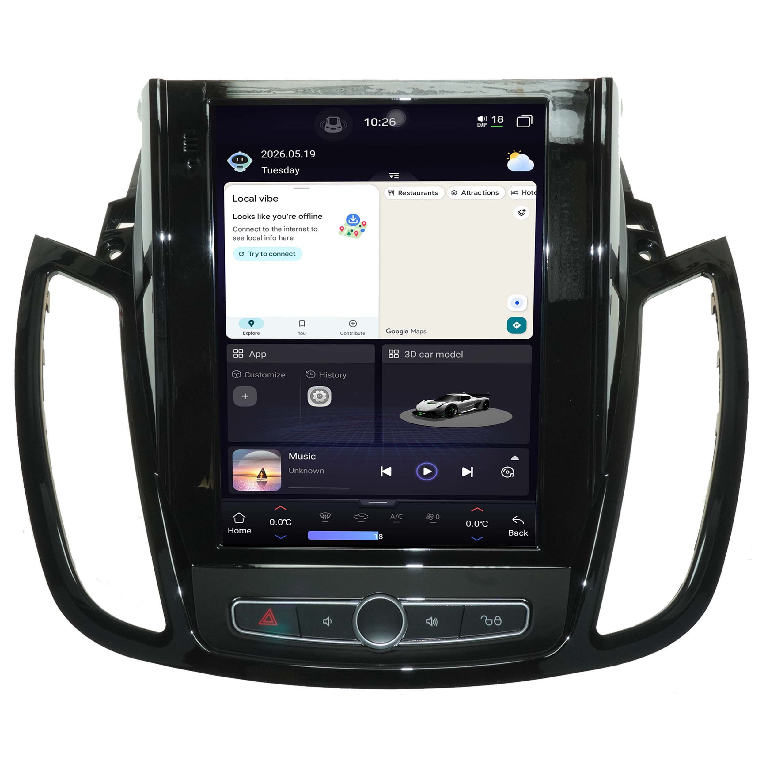 TAFFIO Für Ford Kuga II C-Max II Escape 9.7" Touch Android Autoradio CarPlay Einbau-Navigationsgerät