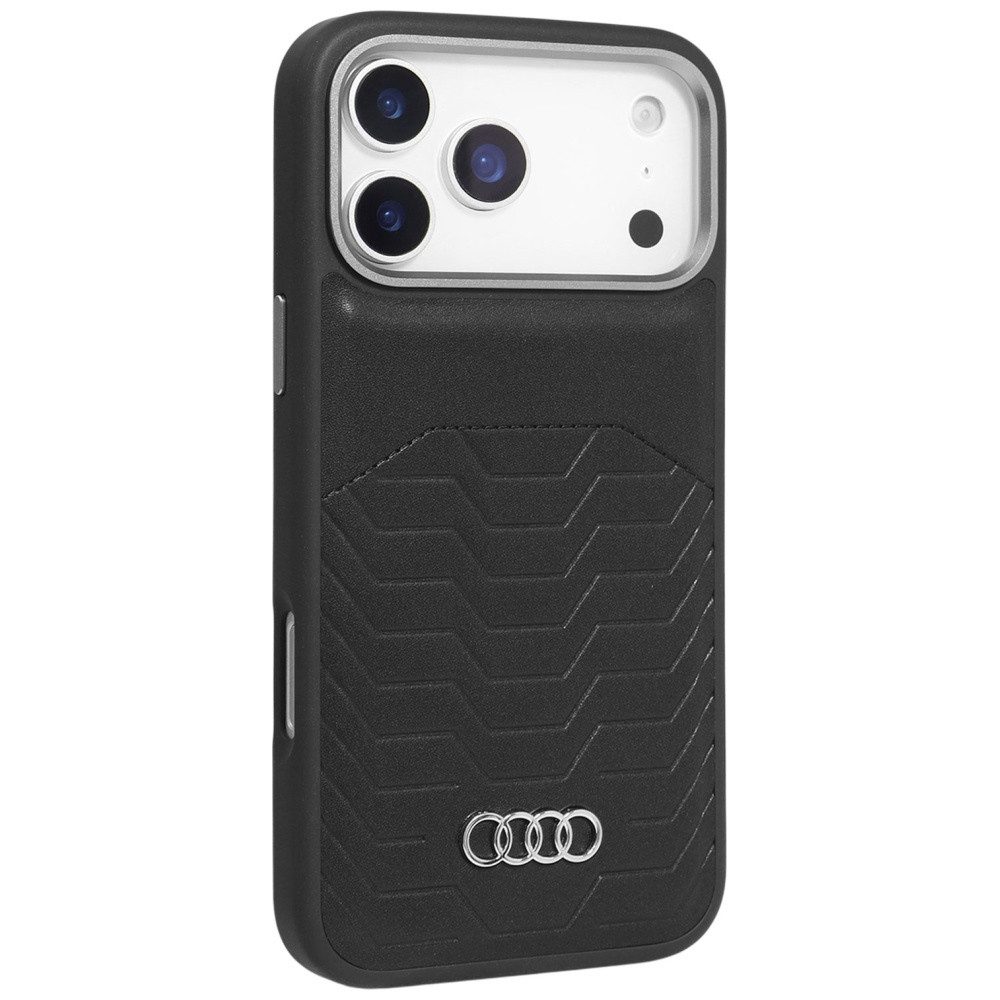 Audi Handyhülle Case iPhone 17 Pro GT MagSafe Kunstleder schwarz Logo 6,3 Zoll, Kantenschutz