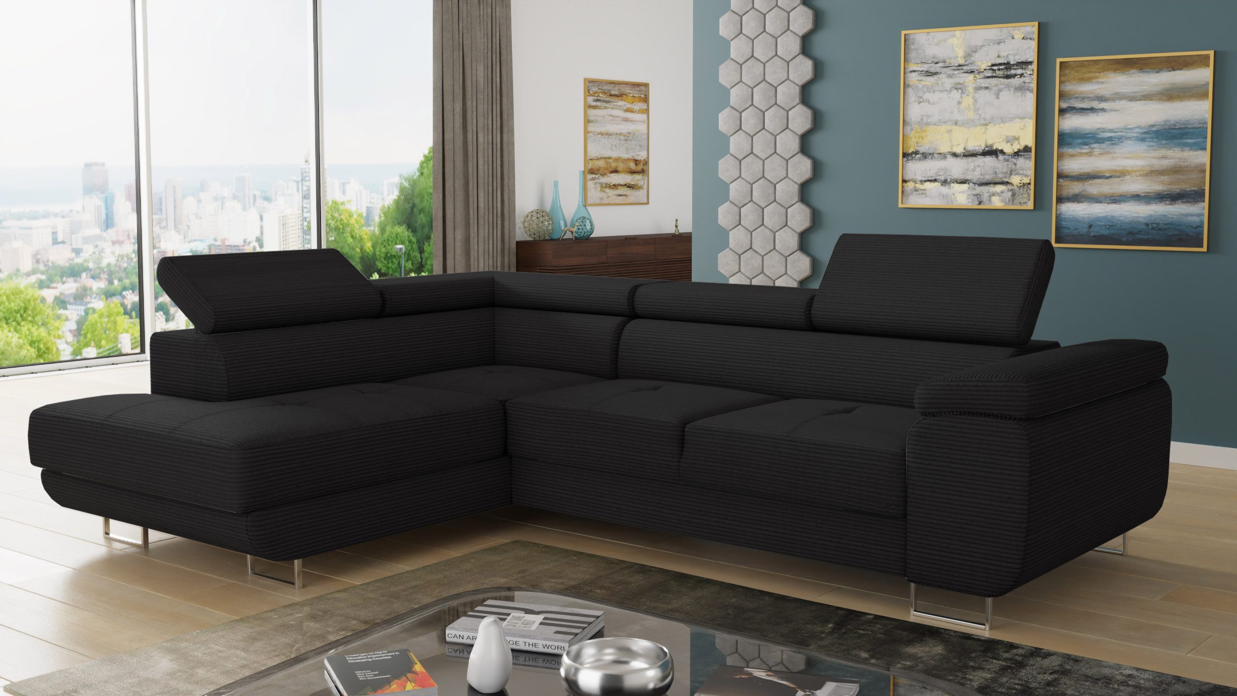 Sofnet Ecksofa Caris Cord, mit Schlaffunktion günstig online kaufen