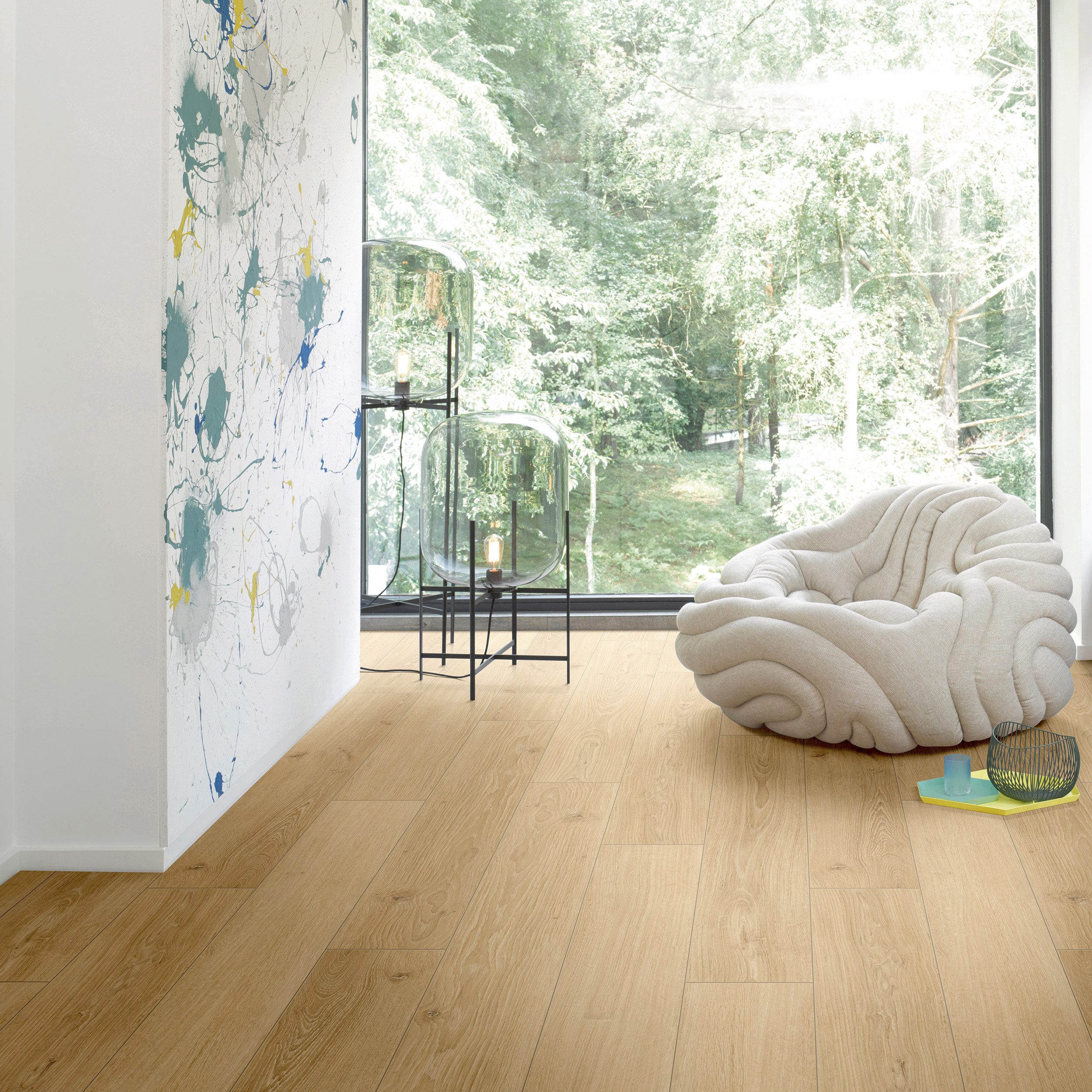 PARADOR Laminat Classic 1050 Eiche Studioline natur, 10 St., Klicklaminat 2,493m² (10 Dielen) pro Karton, Eiche