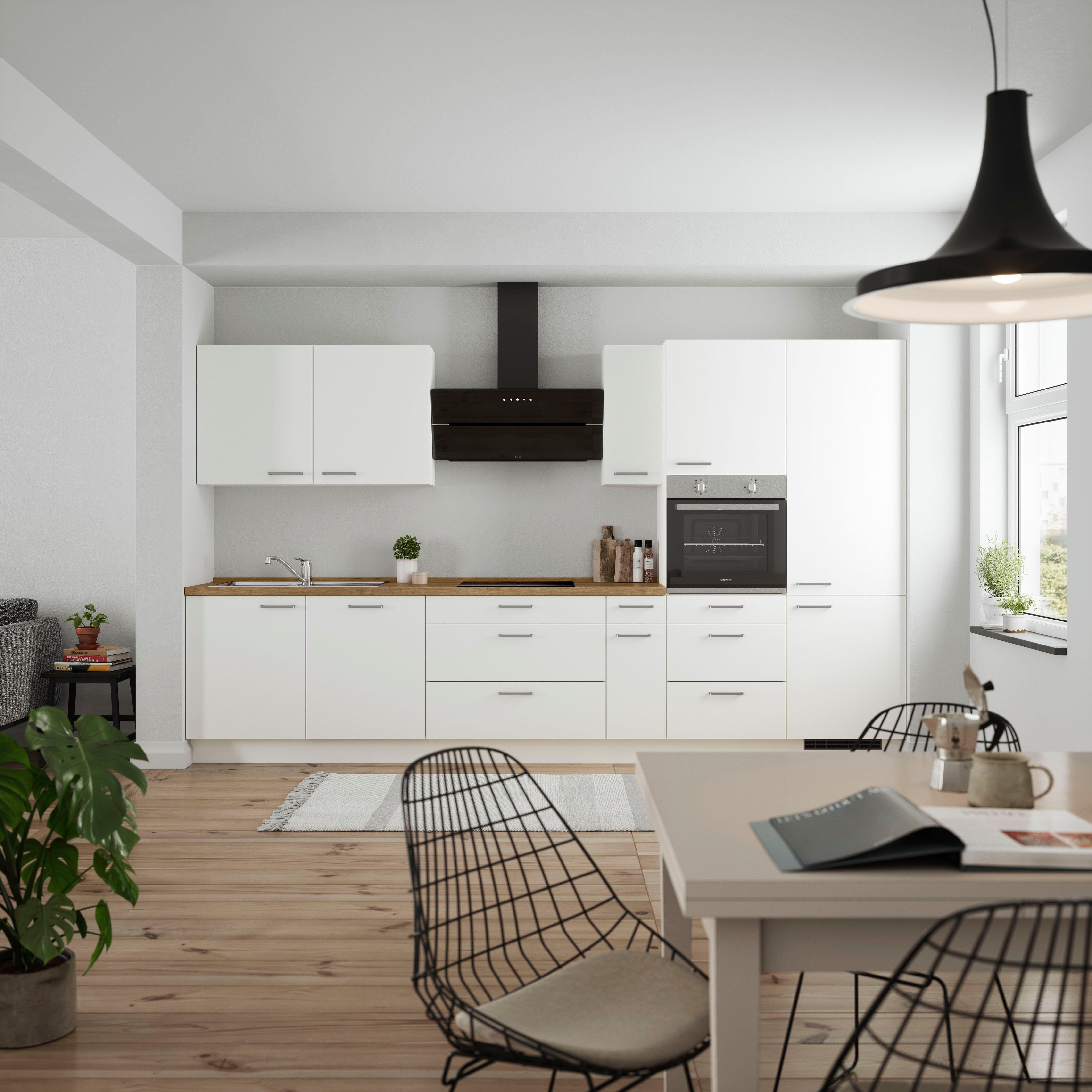 nobilia® Küchenzeile "Touch II", NEU: individuell anpassbar mit gratis Profi-Beratung, vormontiert, Breite 360 cm, Ausrichtung wählbar, wahlw. mit E-Geräten