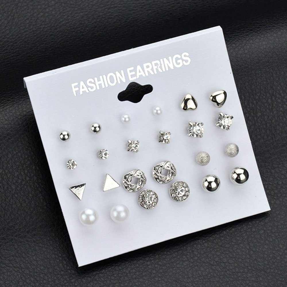 Perlenohrringe Frauen (2-tlg) Tropfen für Satz,Einhänger Ohrringe Dekorative Ohrstecker Für Ohrschmuck